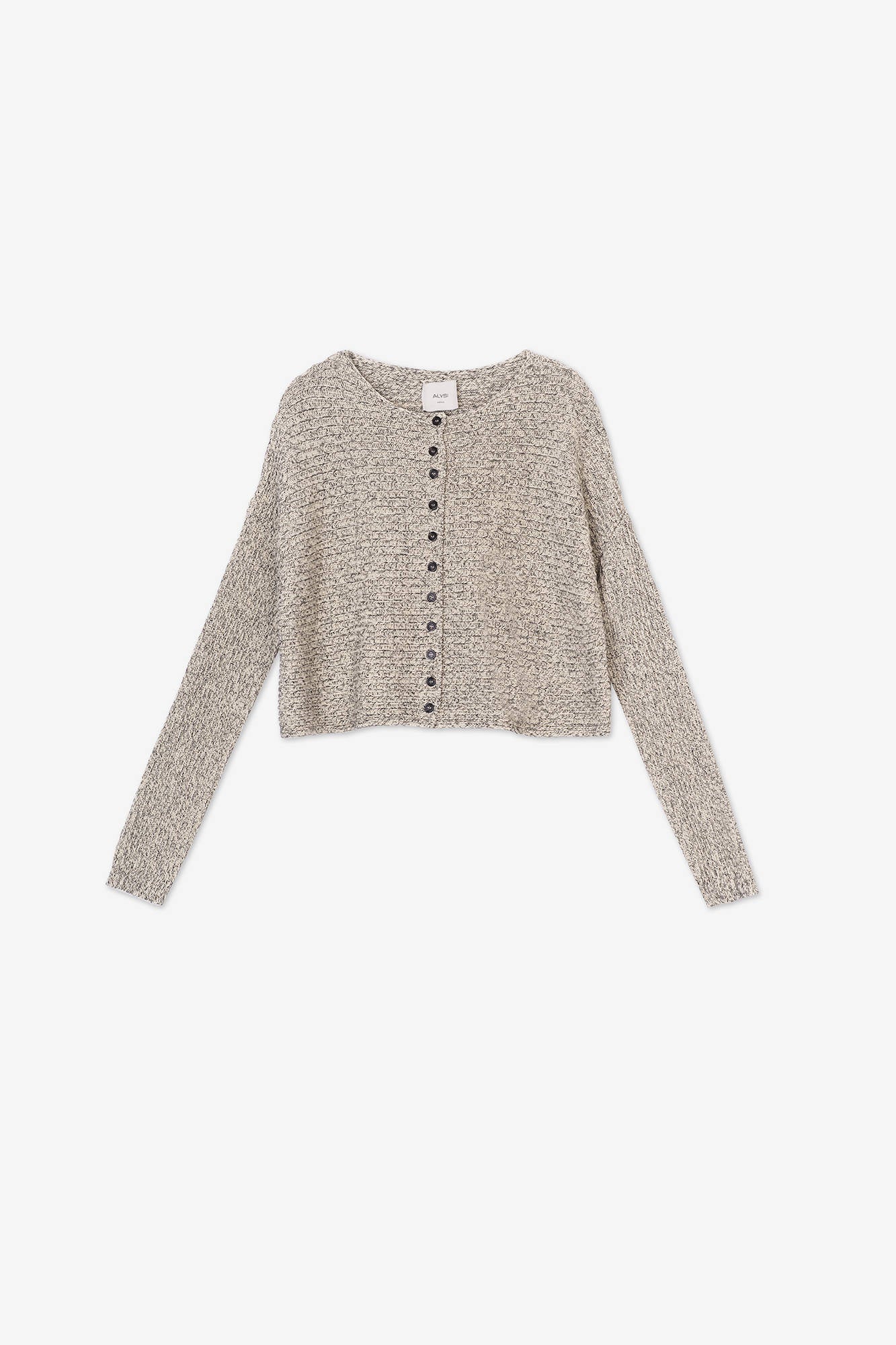 GRAINY MERINGUE KNIT CROPPED CARDIGAN
