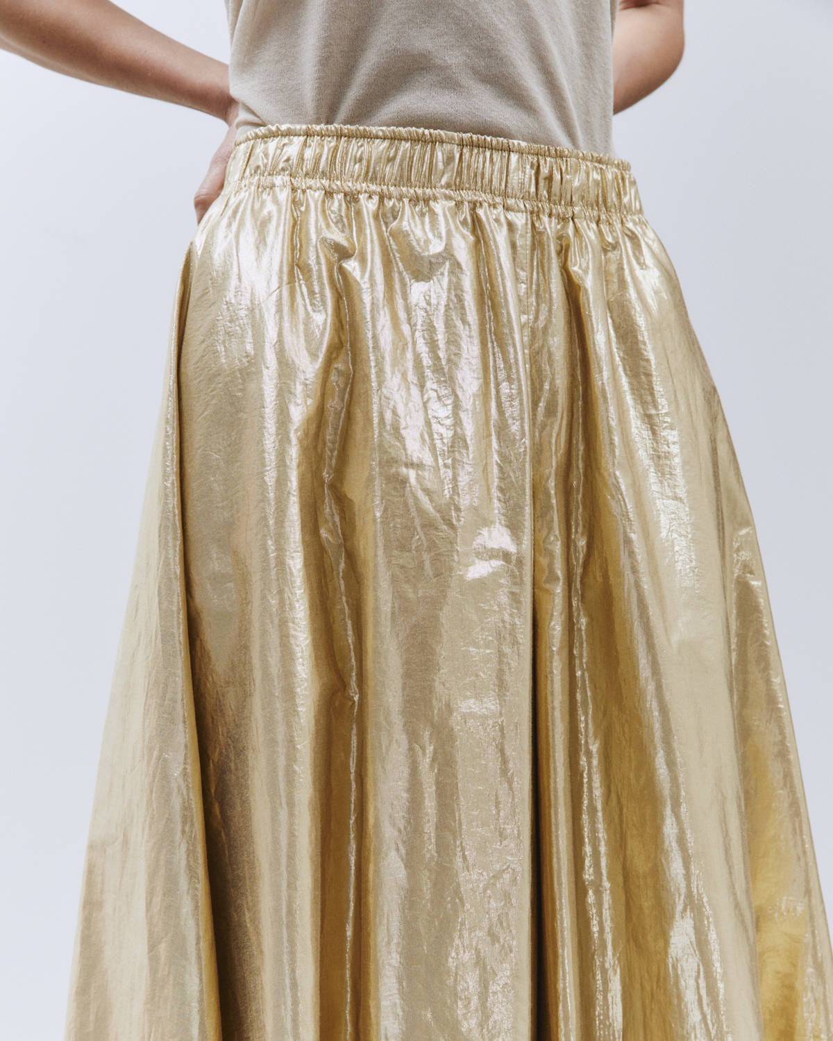 SHINY MAXI PANTSKIRT