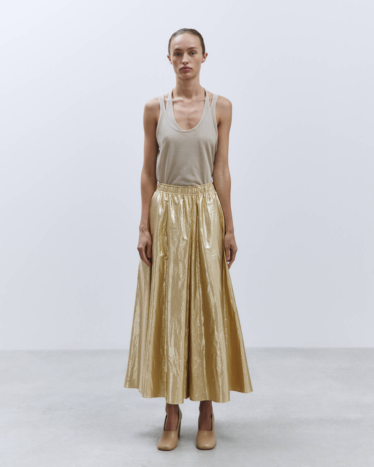 SHINY MAXI PANTSKIRT