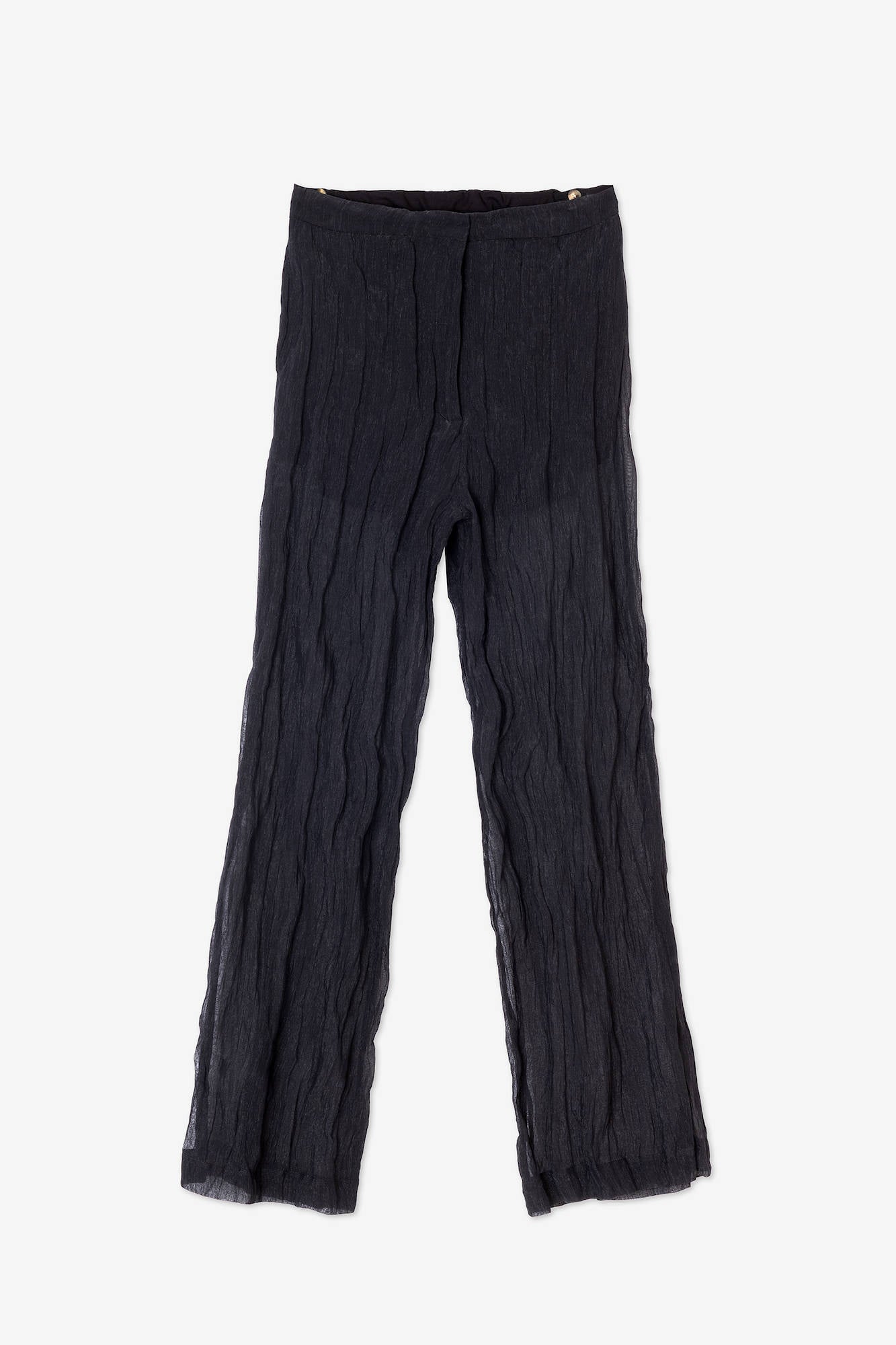 METAL GAUZE PANTS Black