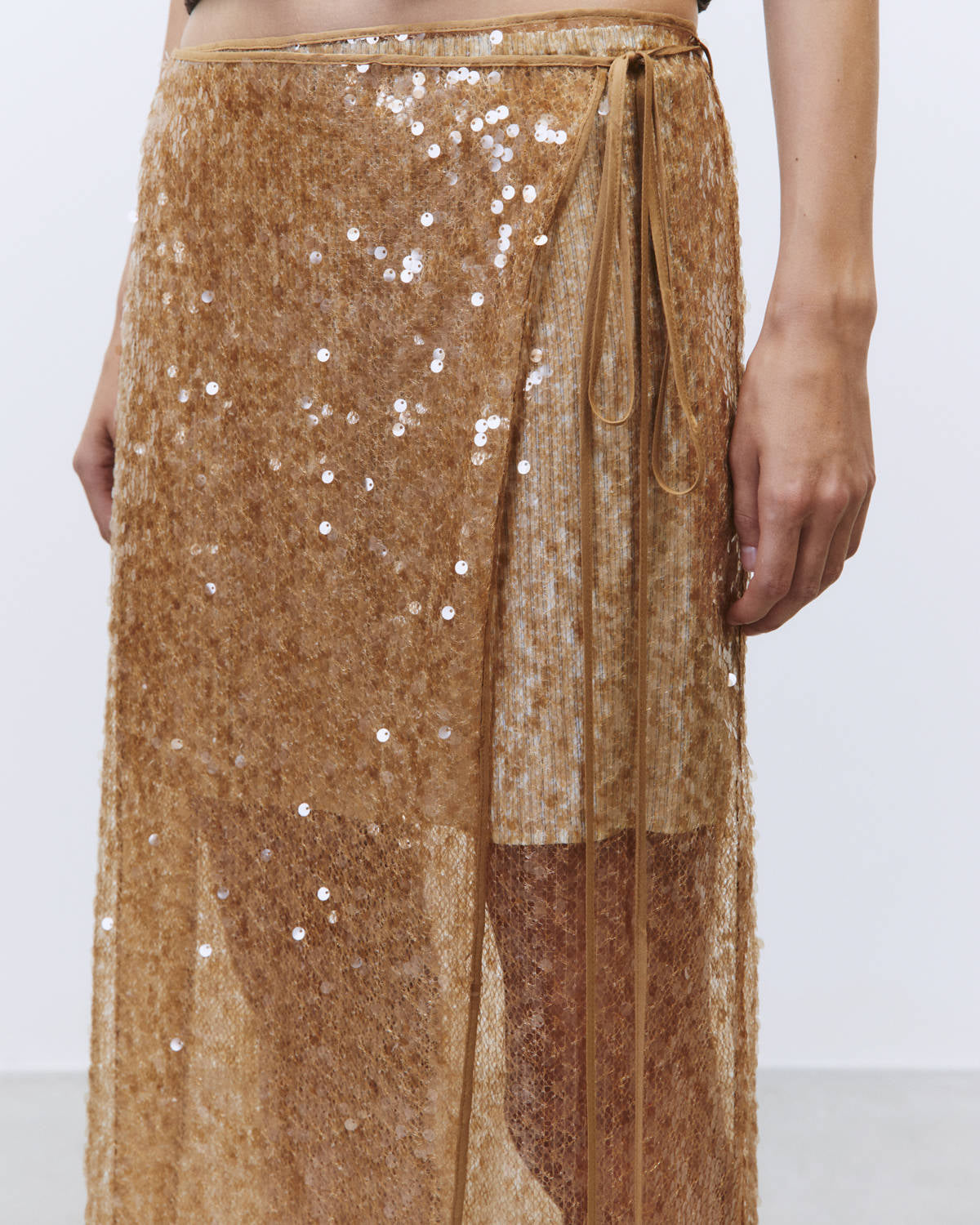 GOLD SEQUIN WALLET SKIRT