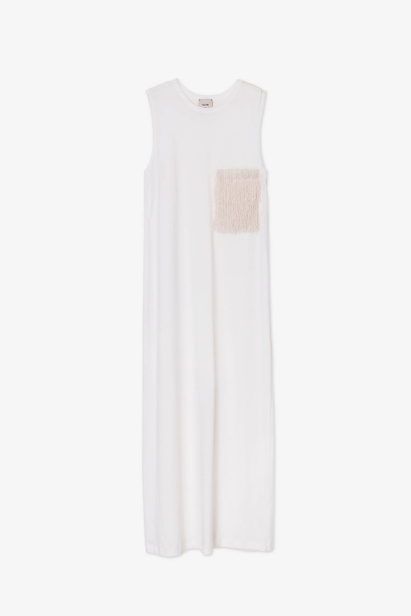 DRESS TANK TOP WITH FRINGE POCKET Milk