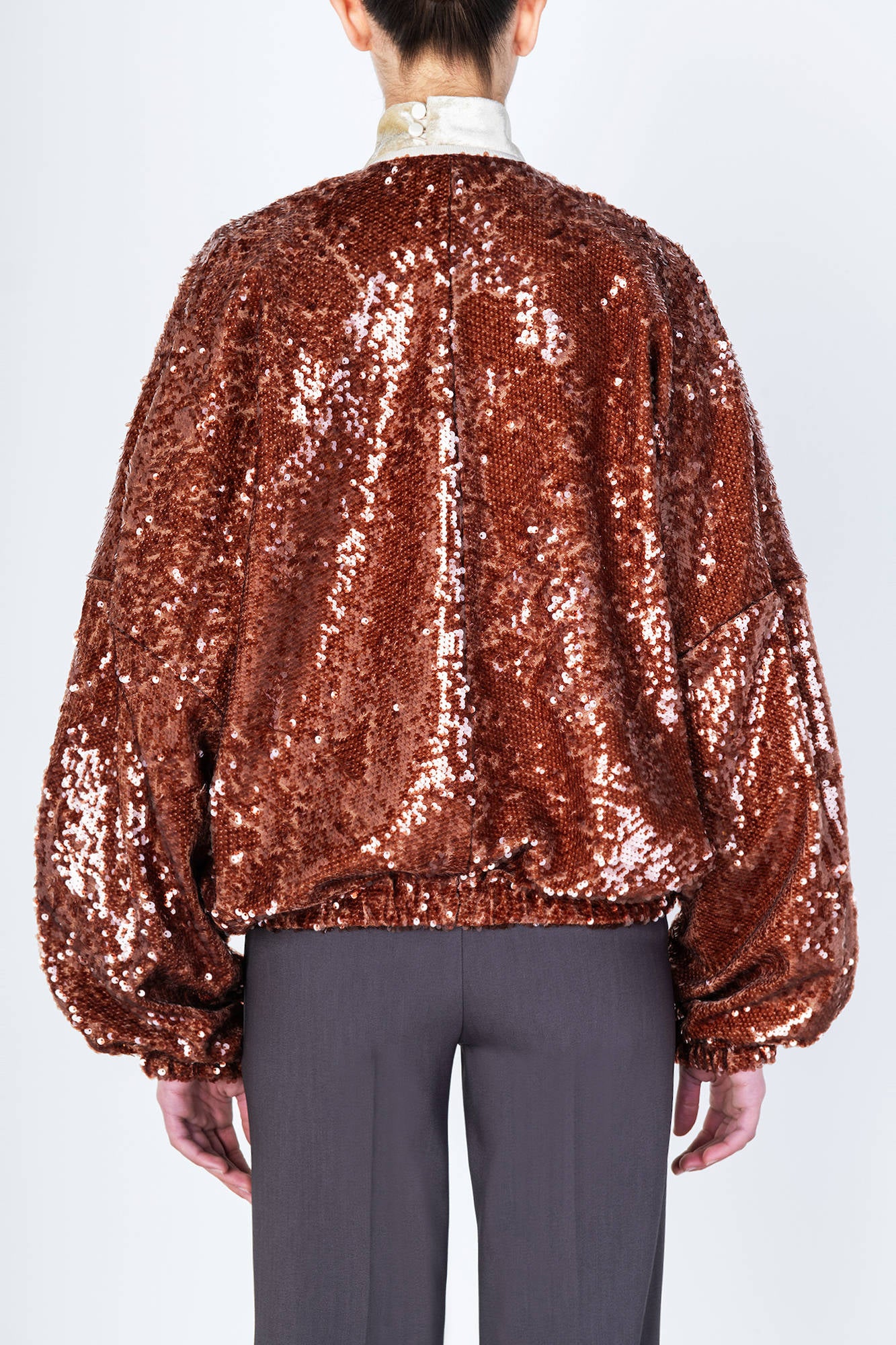 CINNAMON SEQUIN BOMBER