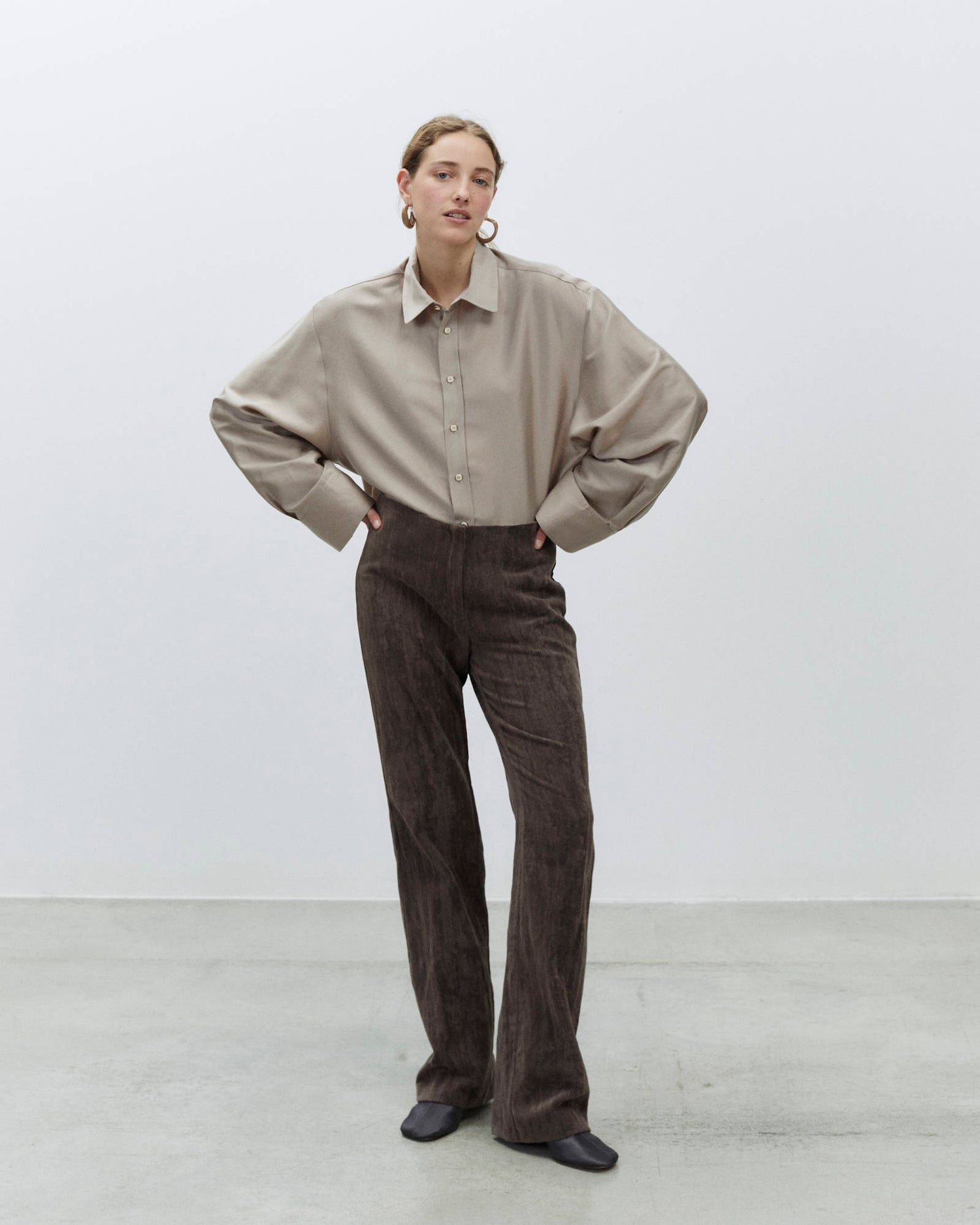 CRINKLE VELVET PANTS