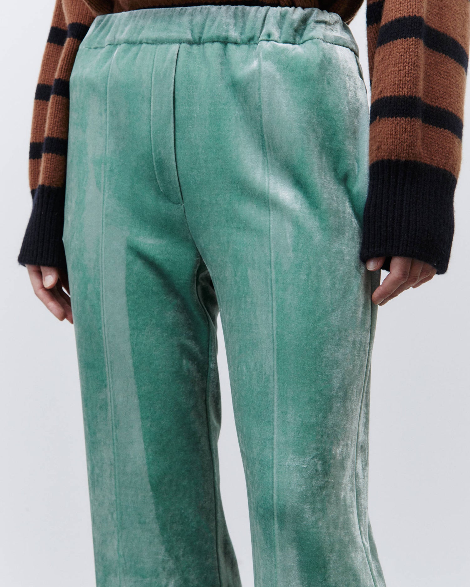 VELVET FEEL WIDE TROUSERS