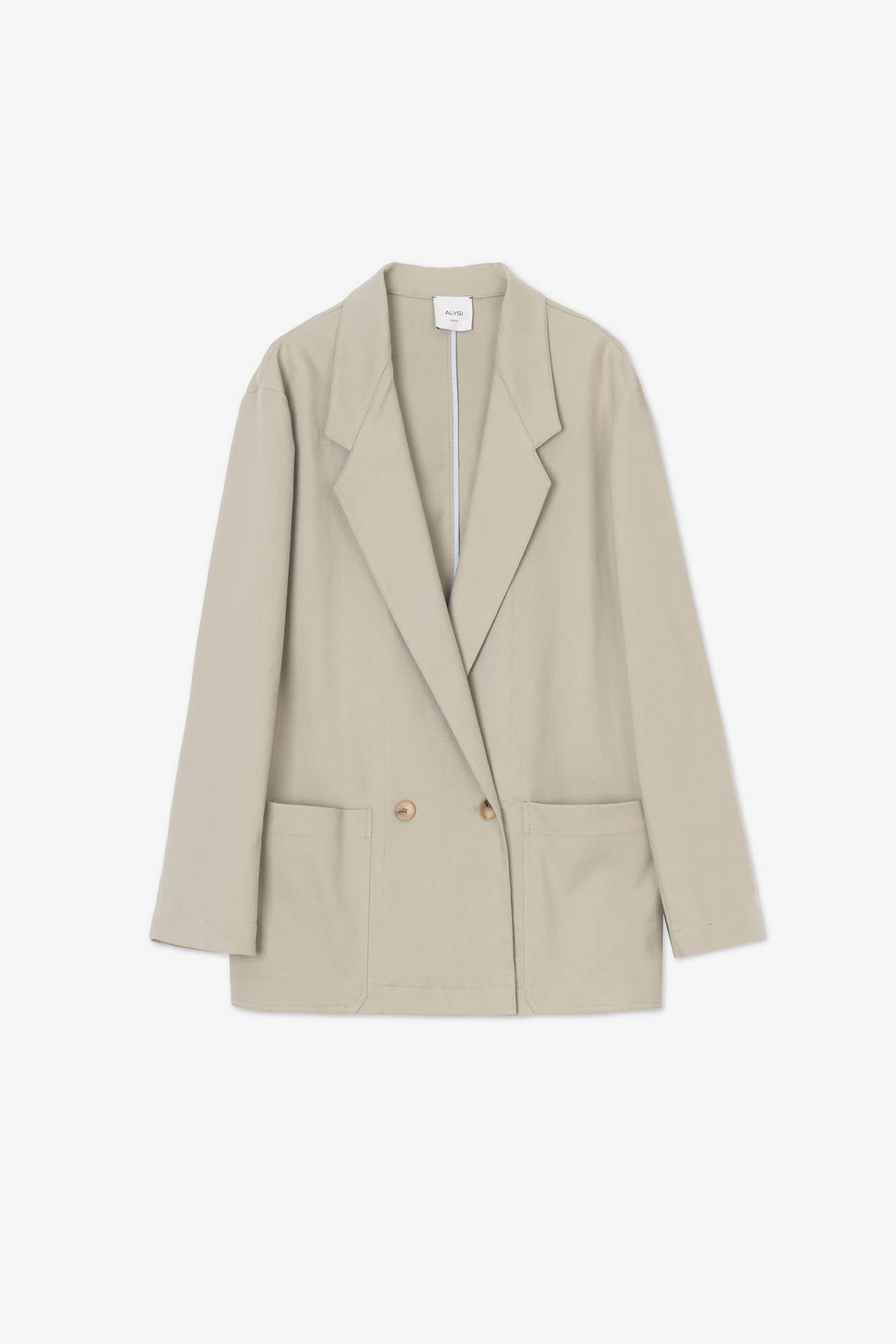 DOUBLE BREASTED BLAZER WITH TOPSTITCHING Sage