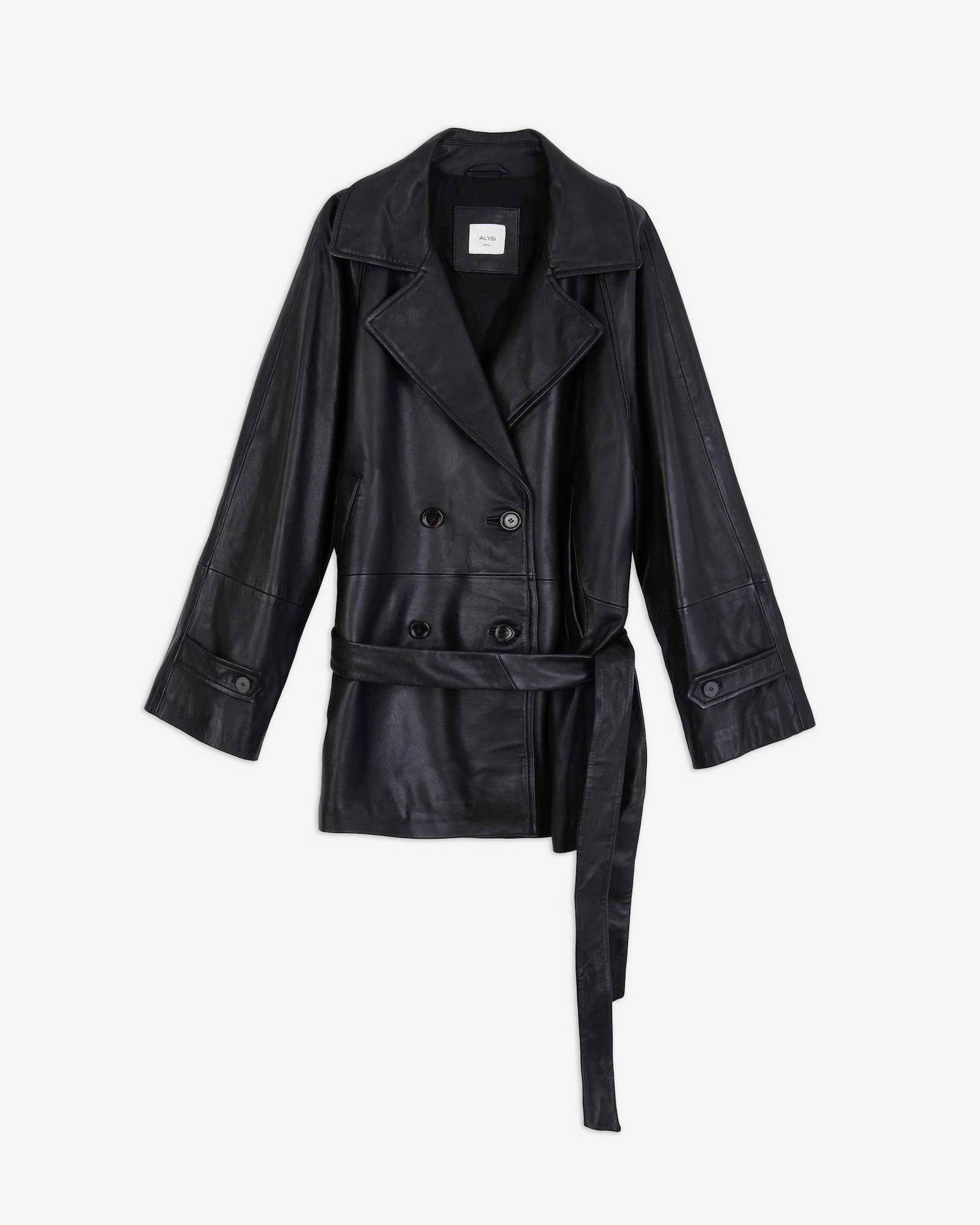 SHORT LEATHER TRENCH COAT