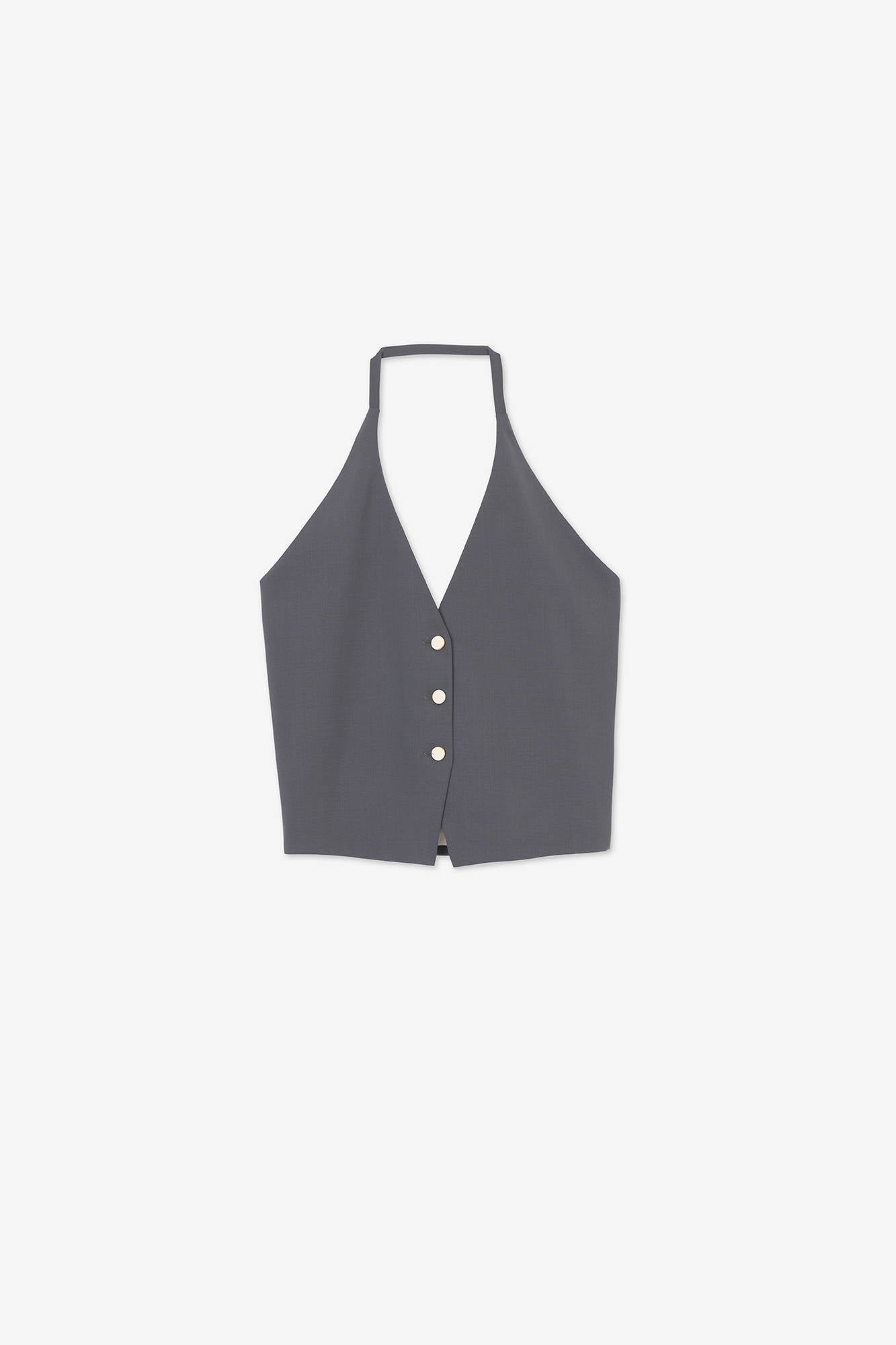 BACKLESS VEST WOOL CANVAS Smoke
