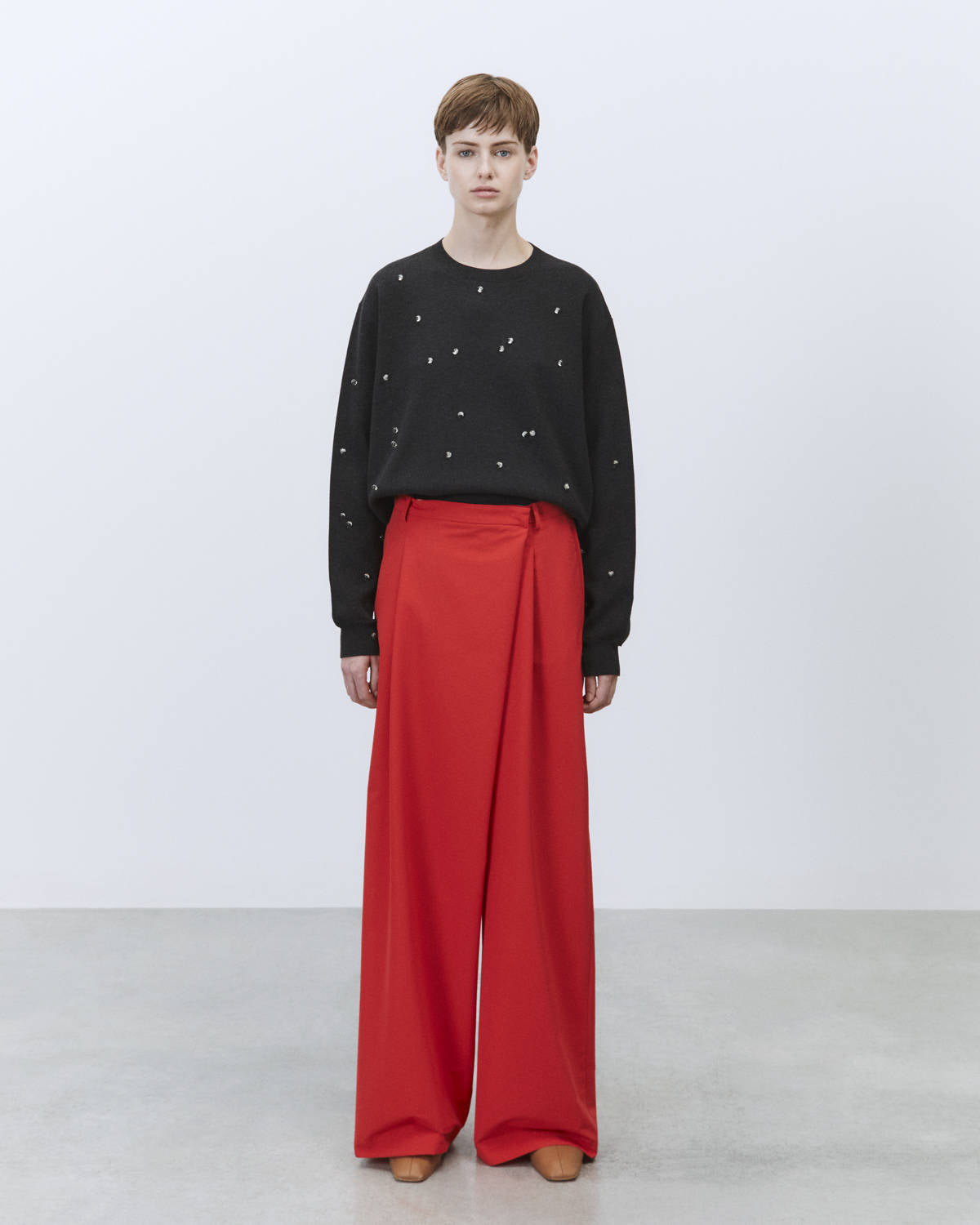 ASYMMETRIC WOOL TROUSERS