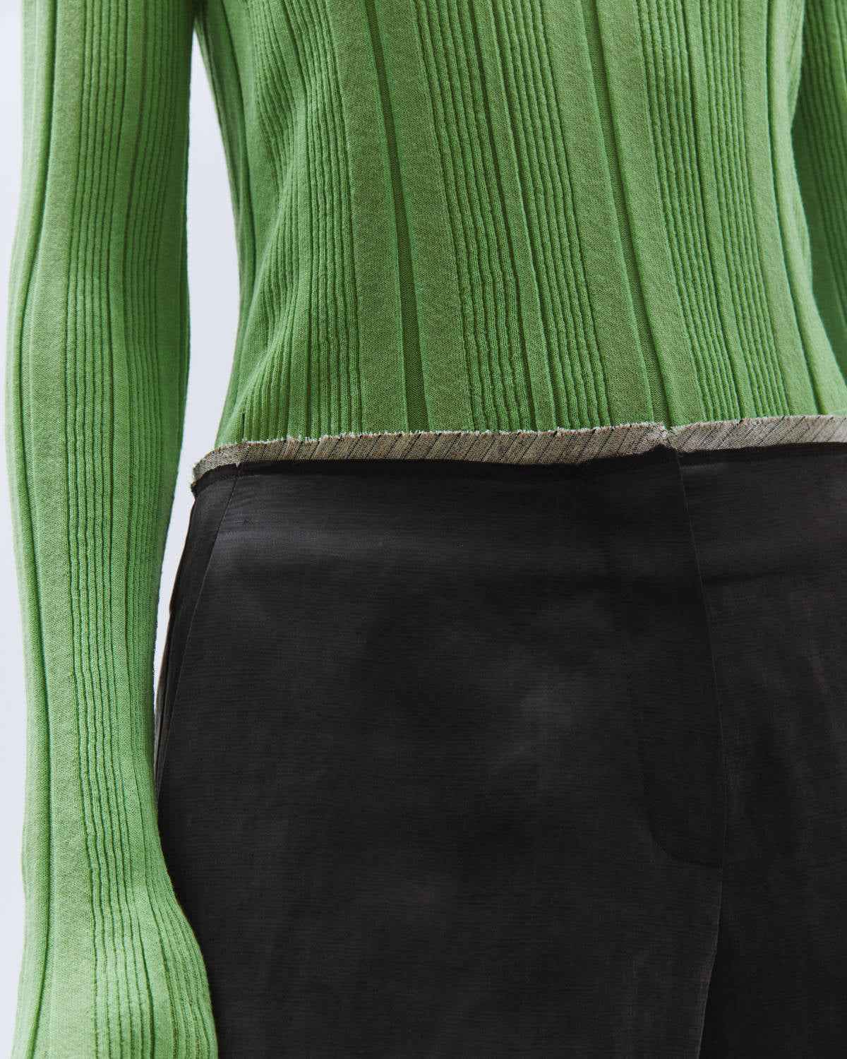 DESTRUCTURED BELT PANTS Charcoal