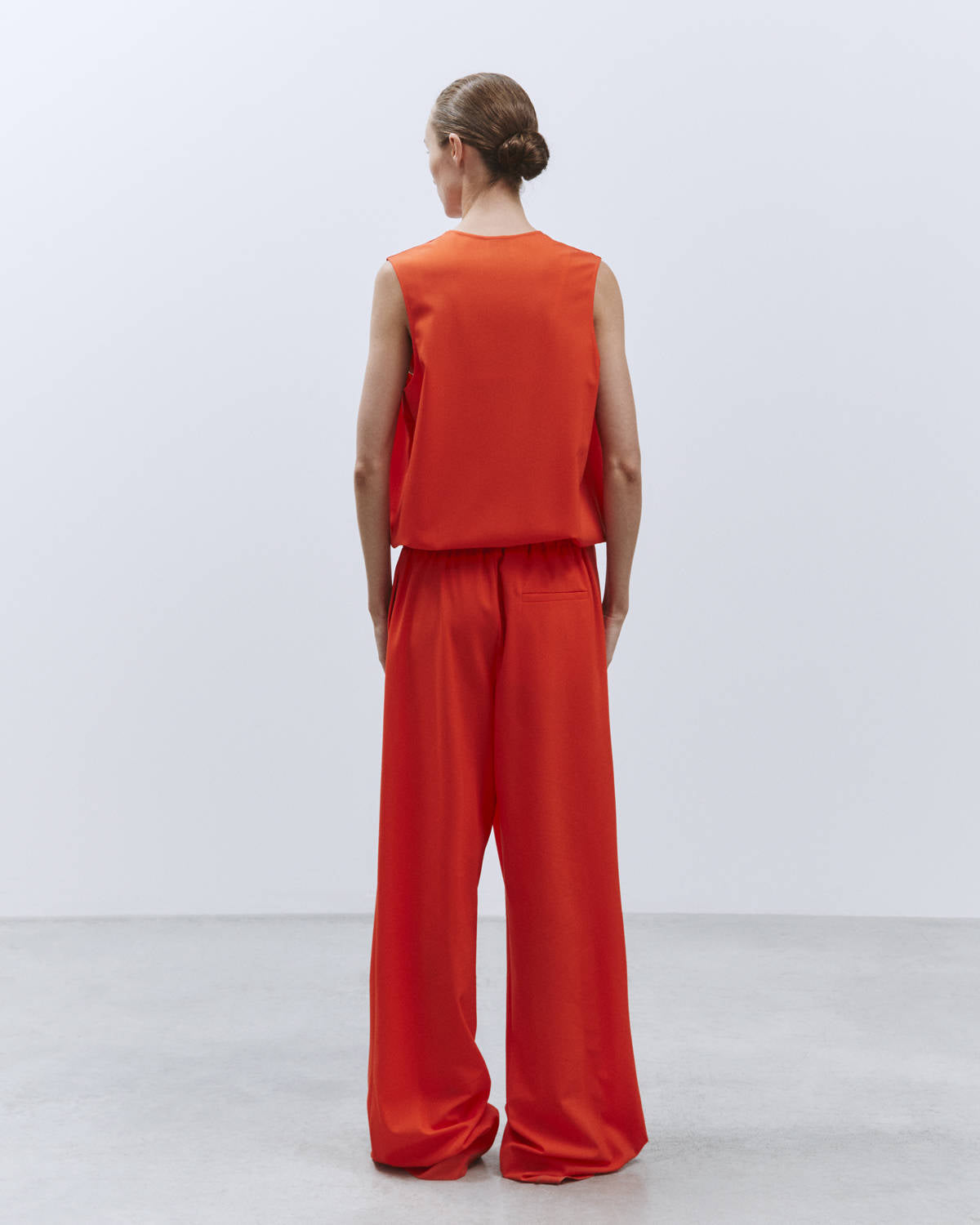 ASYMMETRIC WOOL CANVAS OVERALL Red