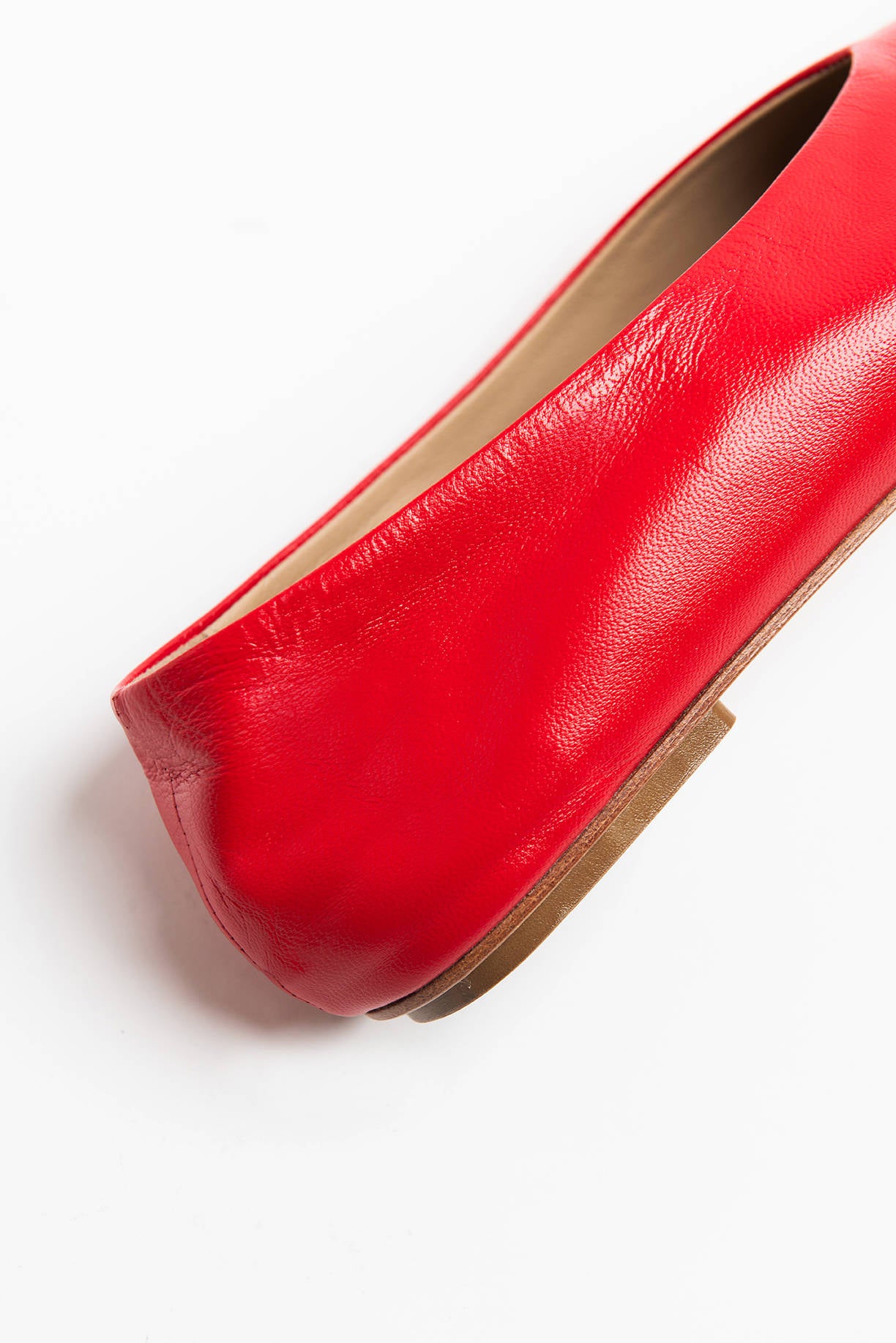 FLAT BALLERINA SQUARE TOE Red