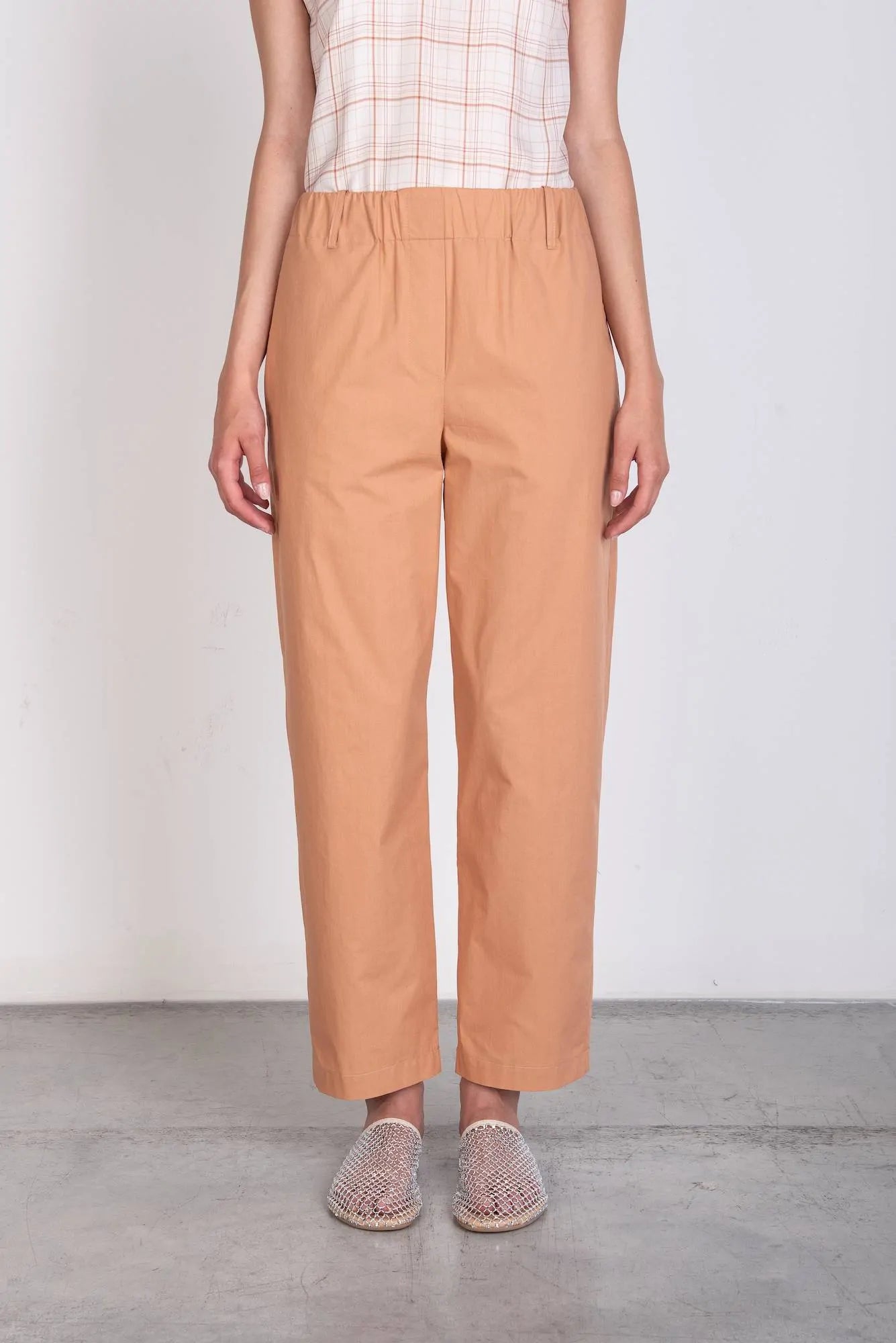 REGULAR POPLIN TROUSERS