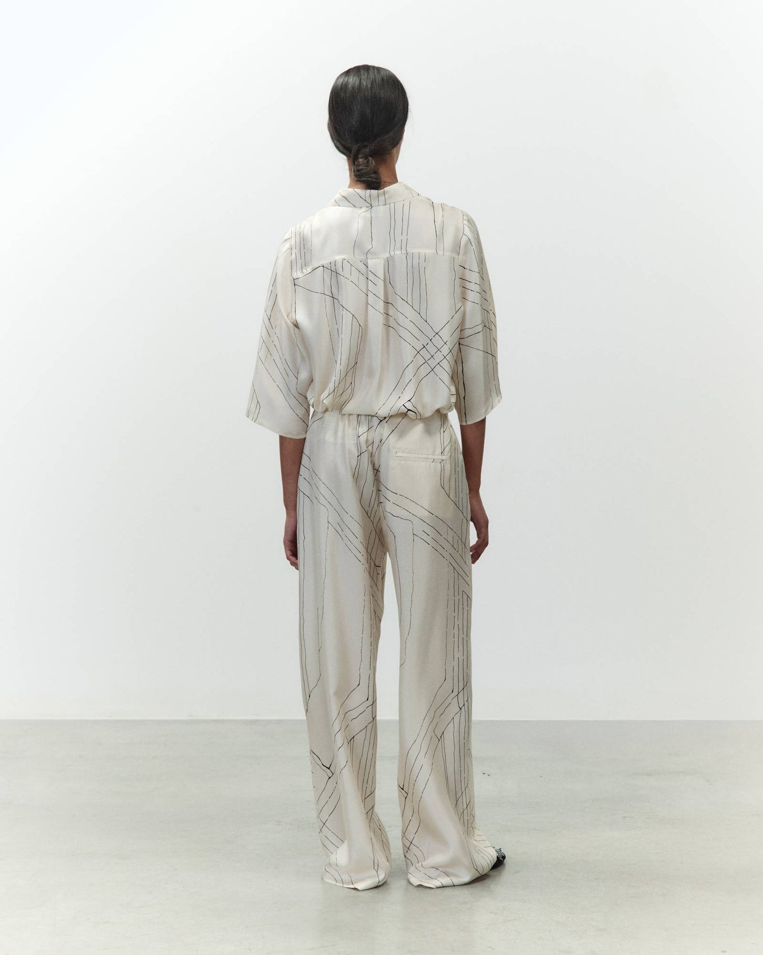 PRINTED SILK TROUSERS