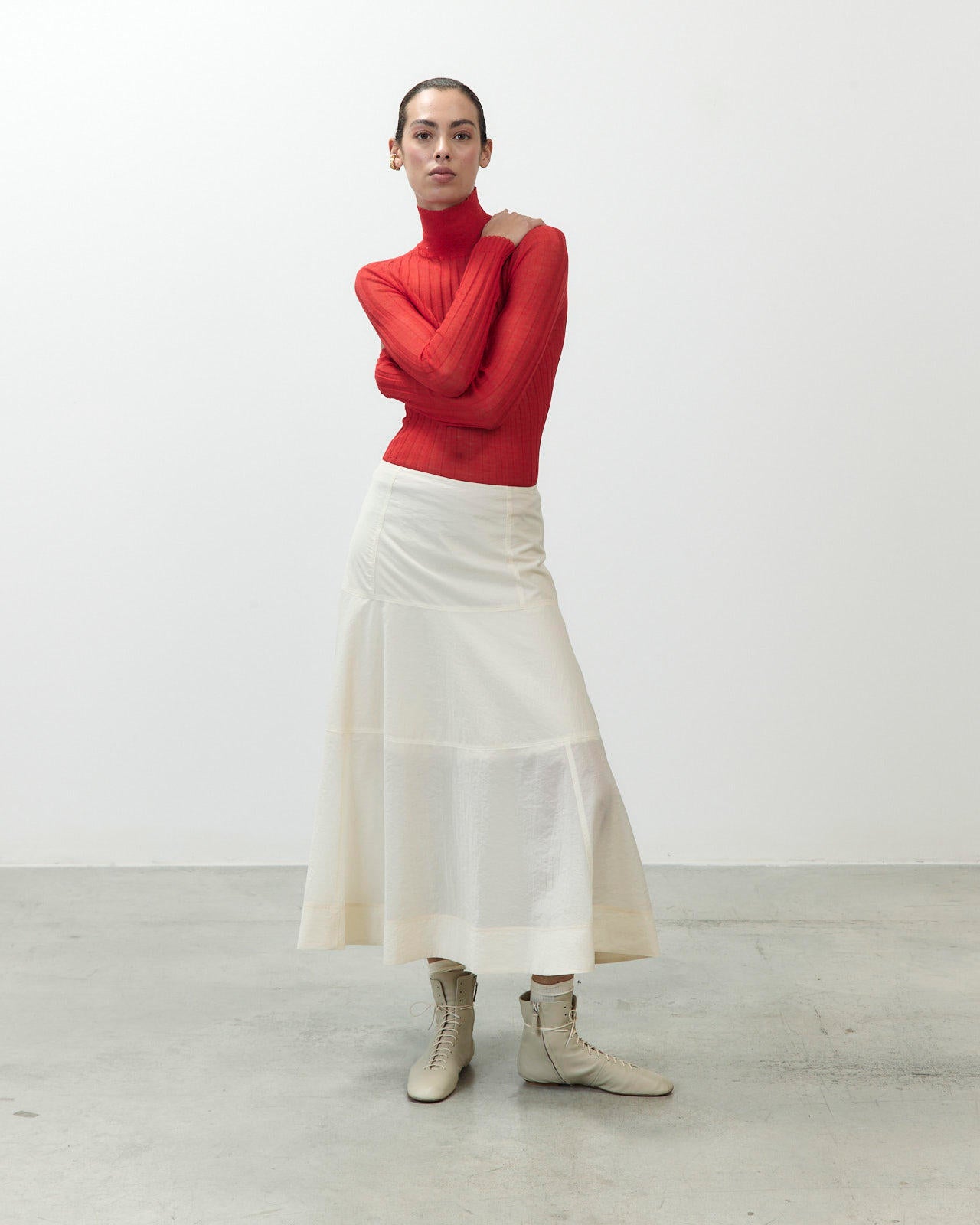 GONNA A RUOTA IN ORGANZA DI LANA