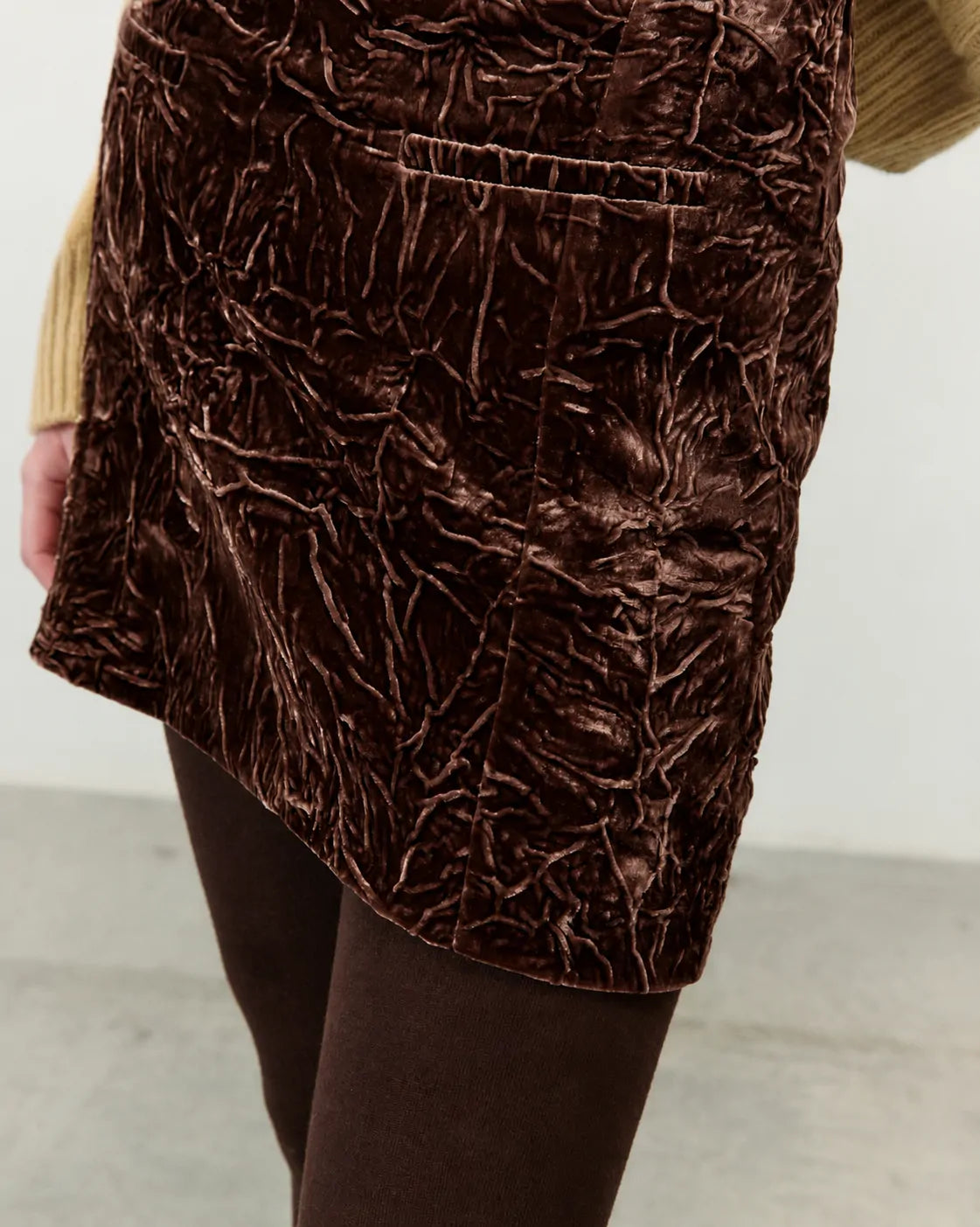 MINIGONNA VELLUTO CRINKLE