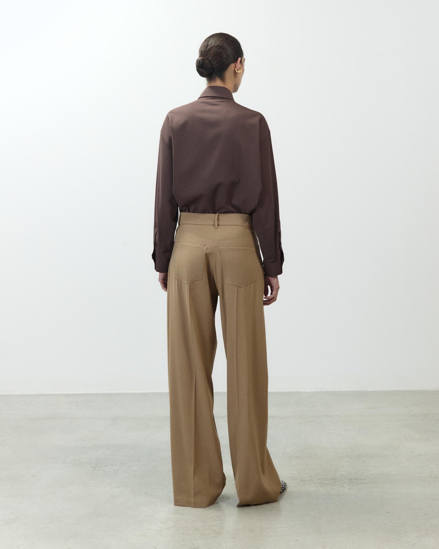 PANTALONE WIDE LEG IN LANA