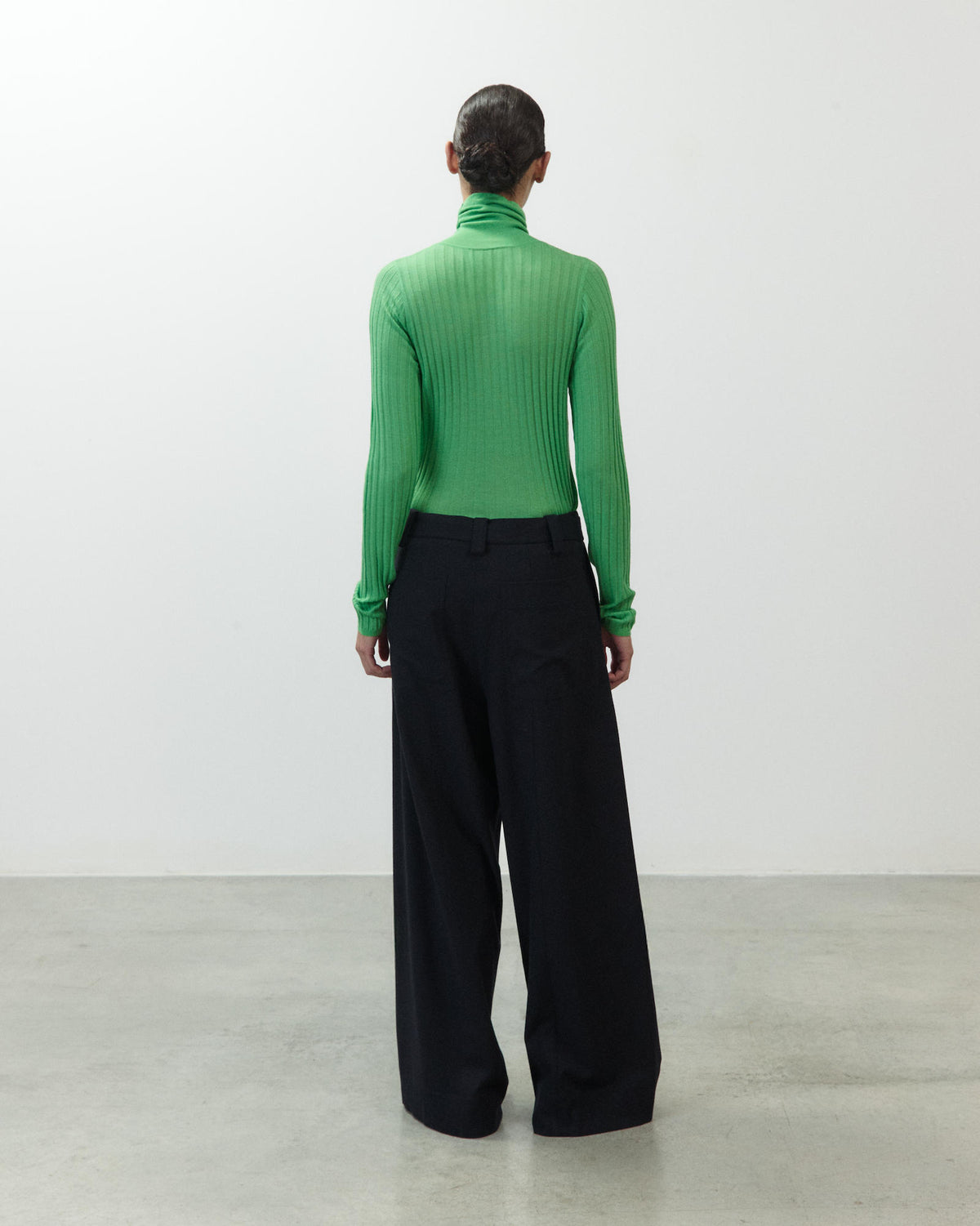 WIDE-LEG FLANNEL TROUSERS