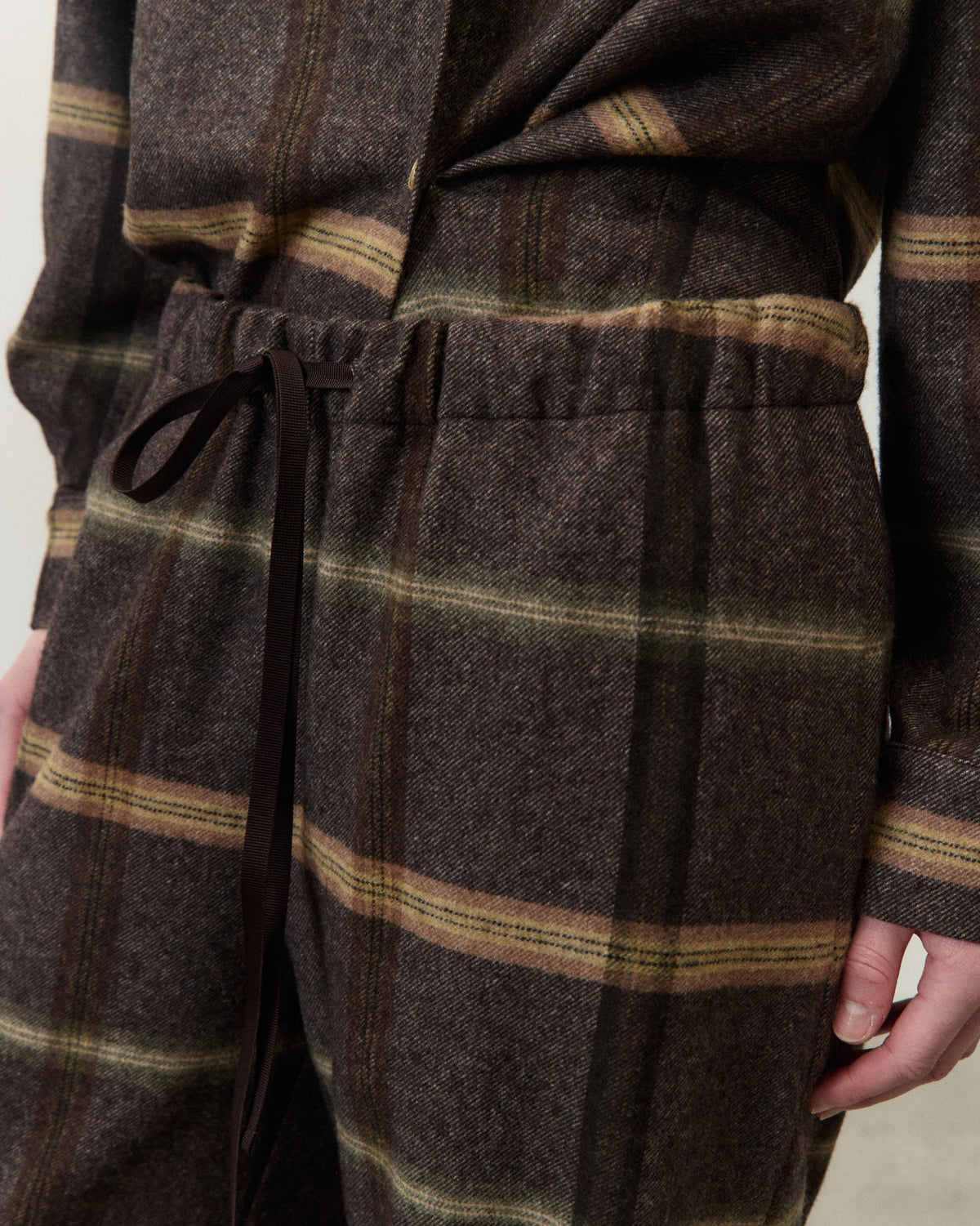 PANTALONE GAUCHO IN FLANELLA A QUADR