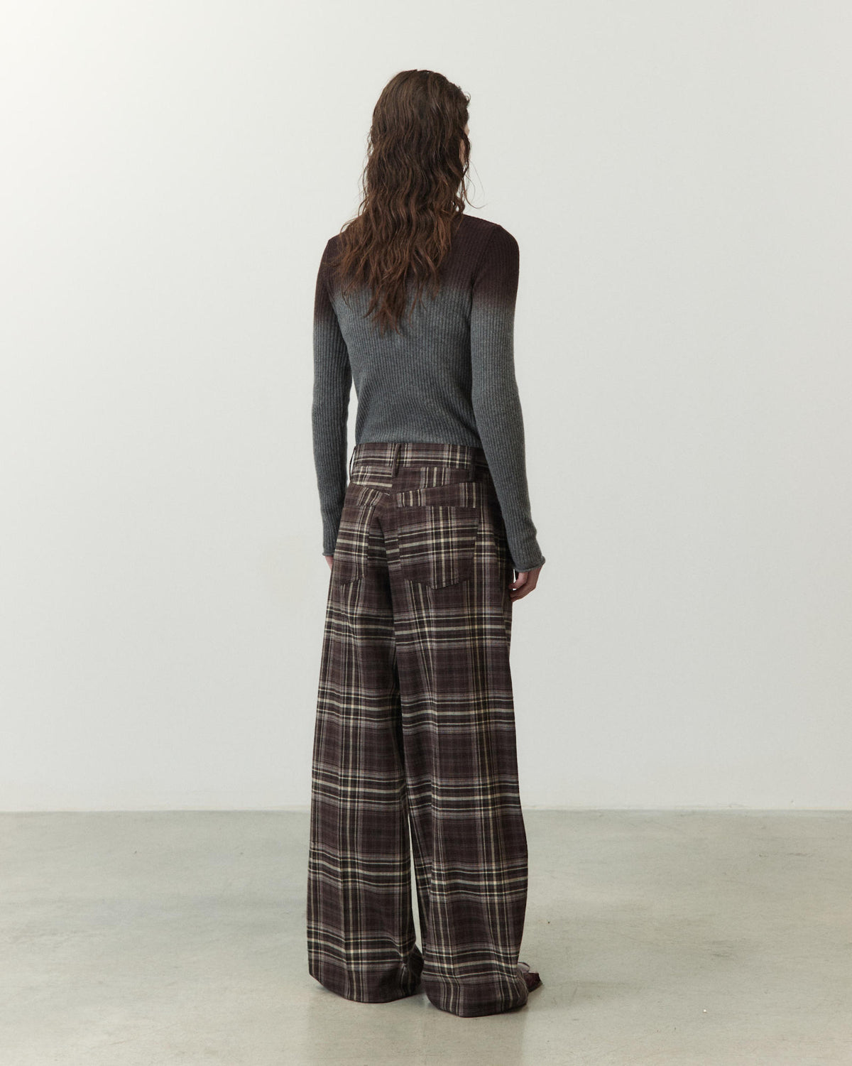 PANTALONE WIDE LEG  A QUADRI