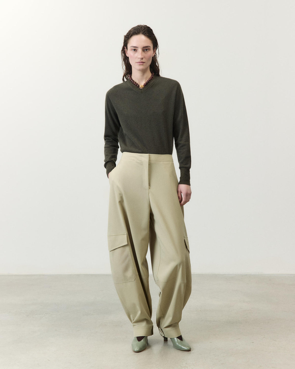 PANTALONE CARGO IN LANA