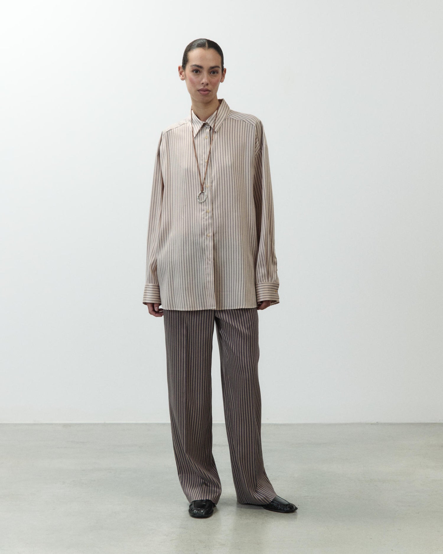 CAMICIA OVERSIZE A RIGHE