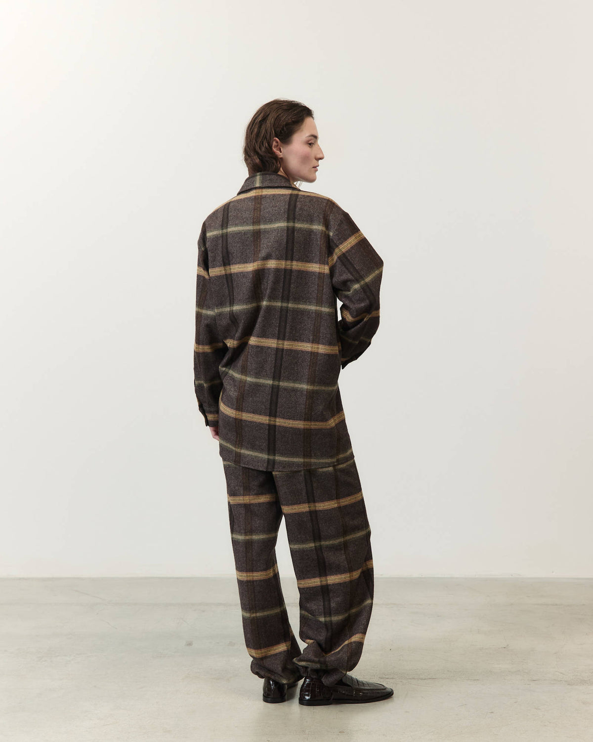 ASYMMETRIC PLAID FLANNEL SHIRT