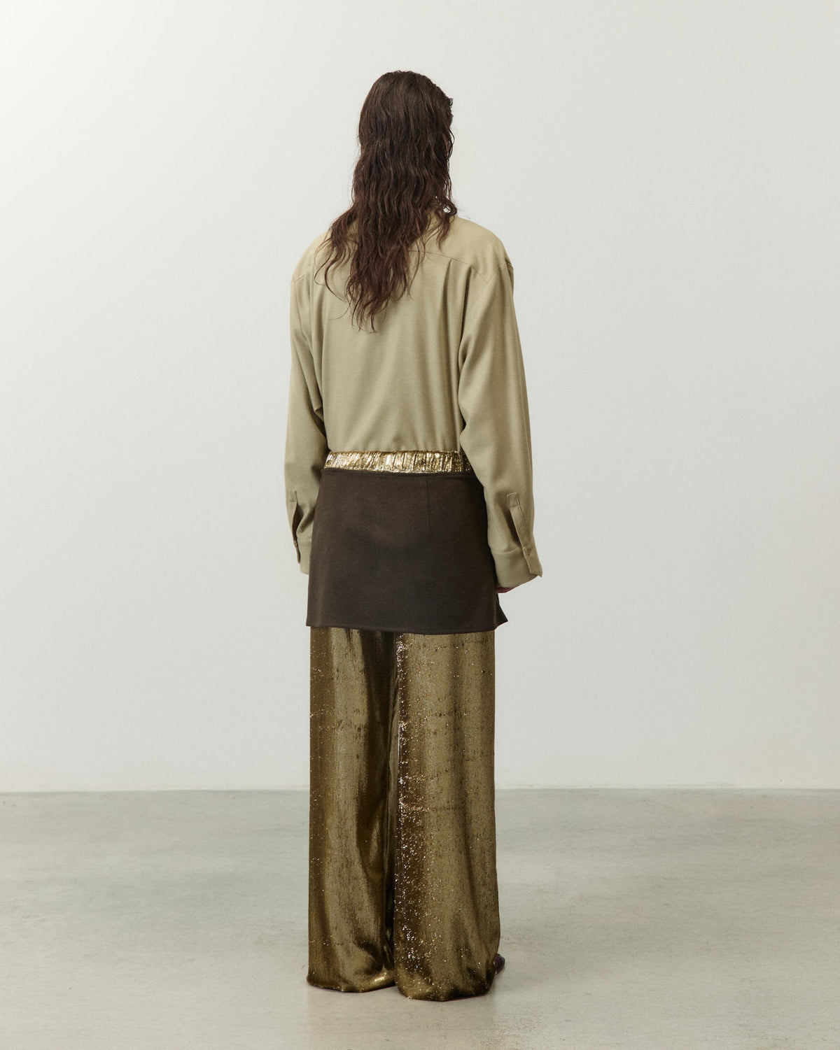 PANTALONE LUREX CON GONNA PAREO