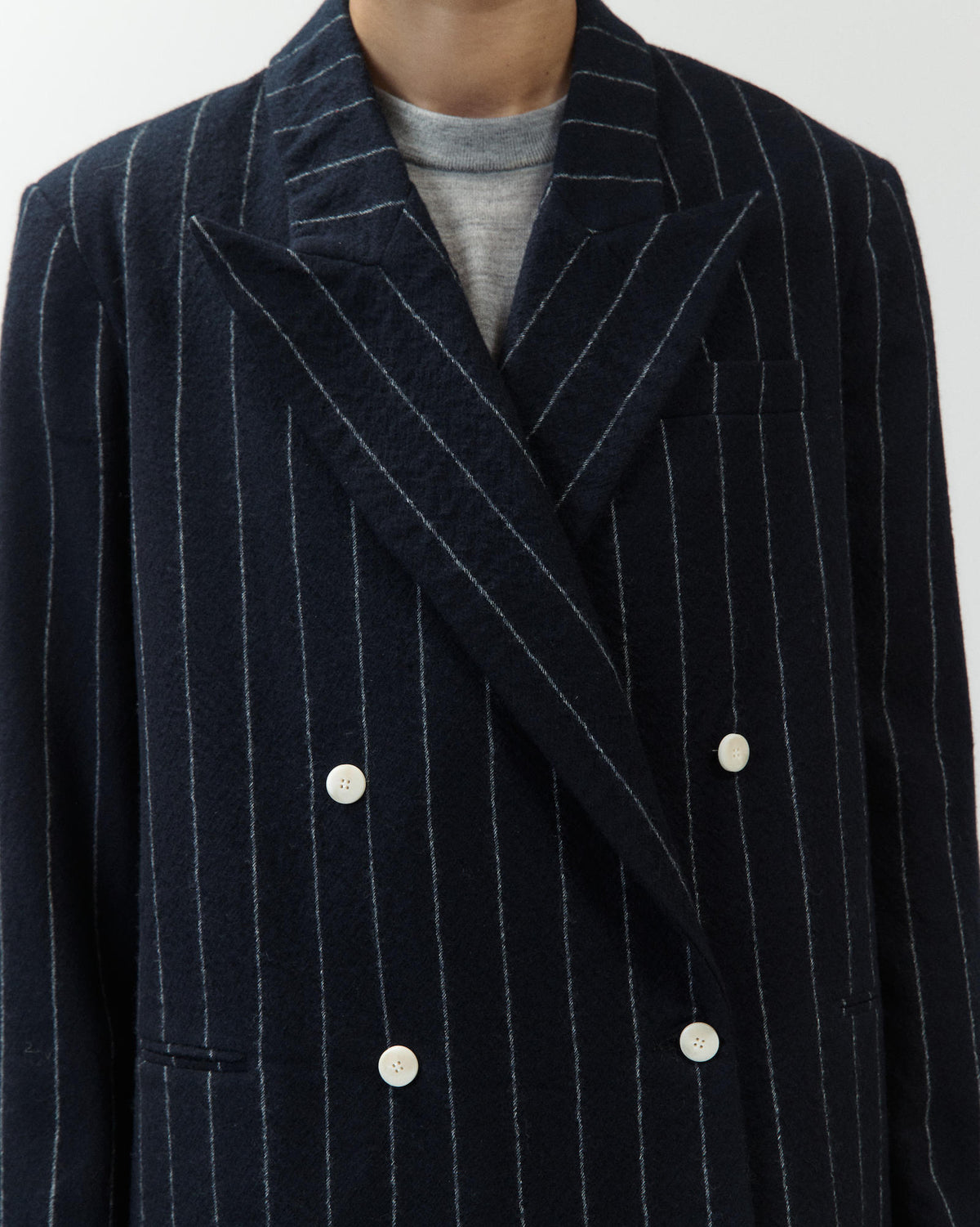 BLAZER DOPPIOPPETTO IN LANA GESSATA
