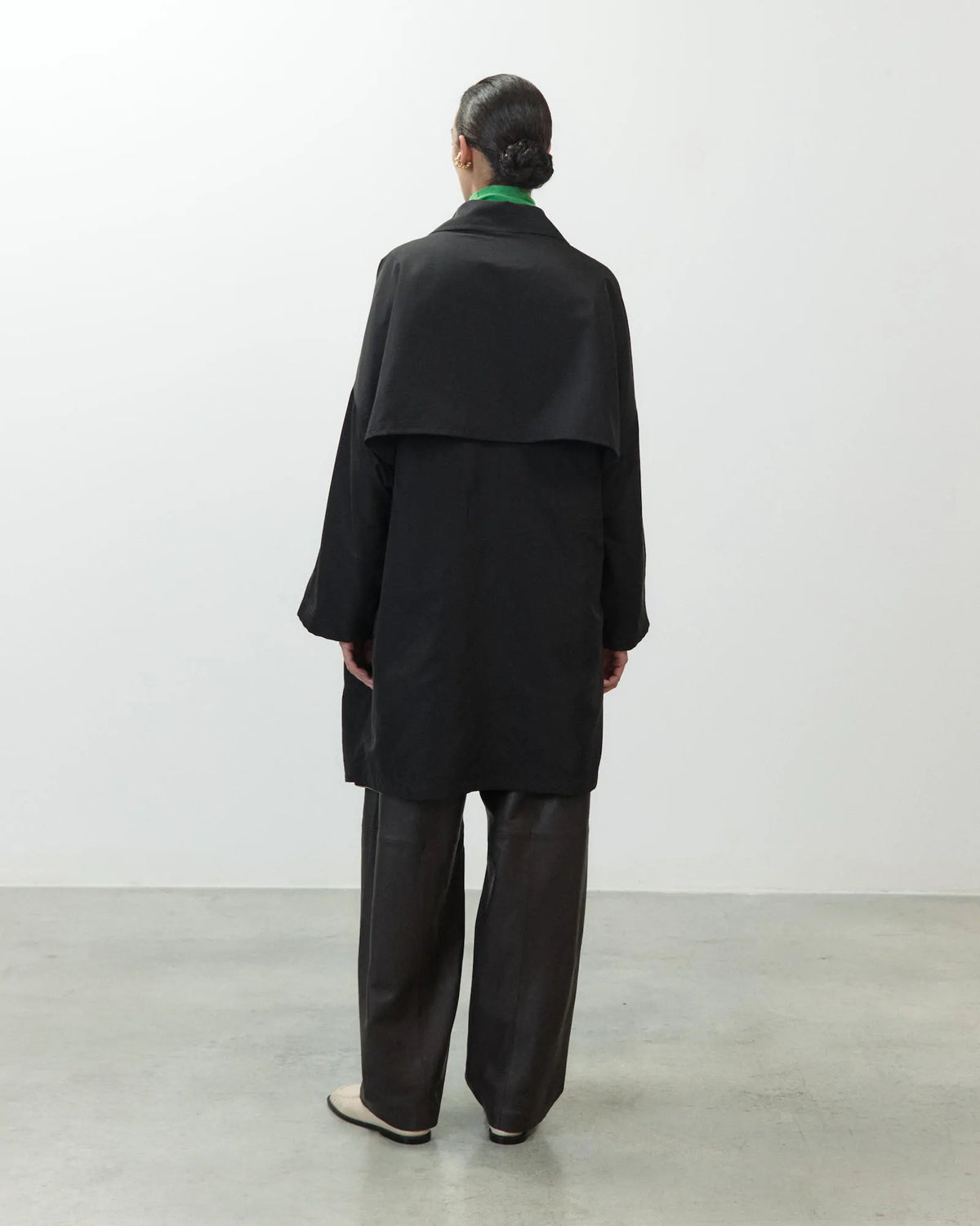 NYLON AND FLANNEL TRENCH COAT
