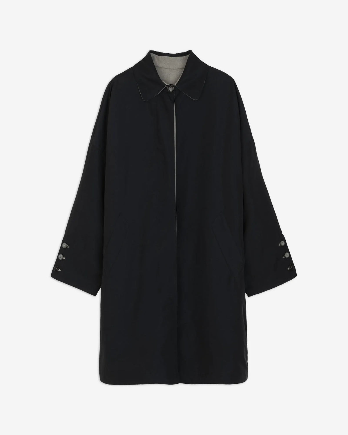 NYLON AND FLANNEL TRENCH COAT
