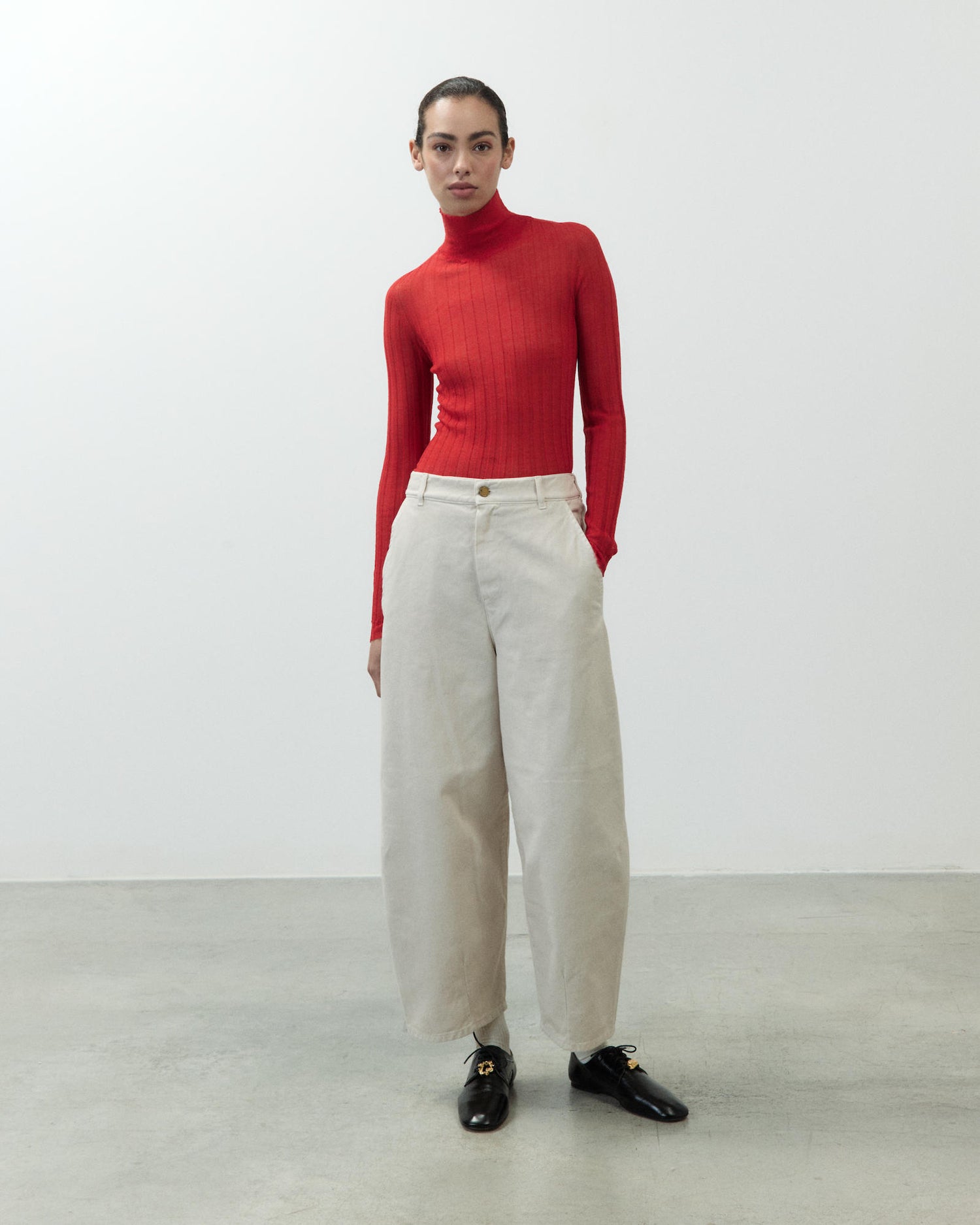 PANTALONE BARREL IN COTONE