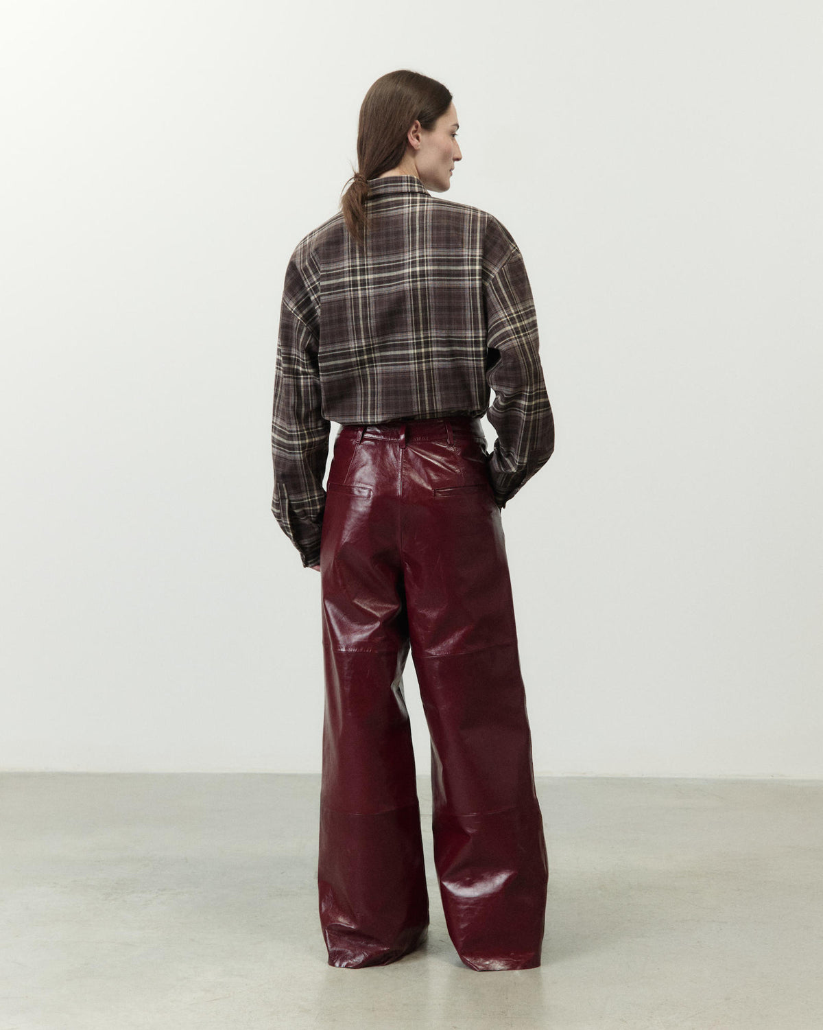 PANTALONE IN PELLE WIDE LEG