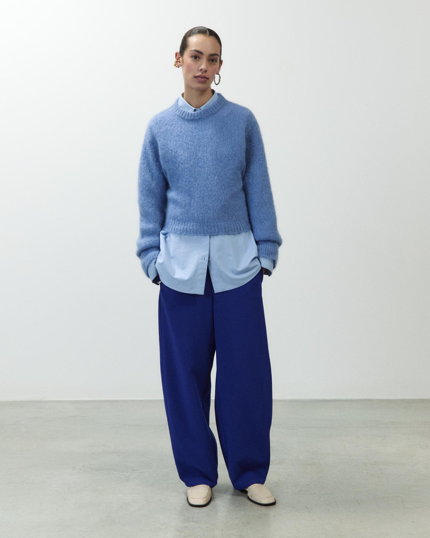 PULLOVER GIROCOLLO IN MOHAIR