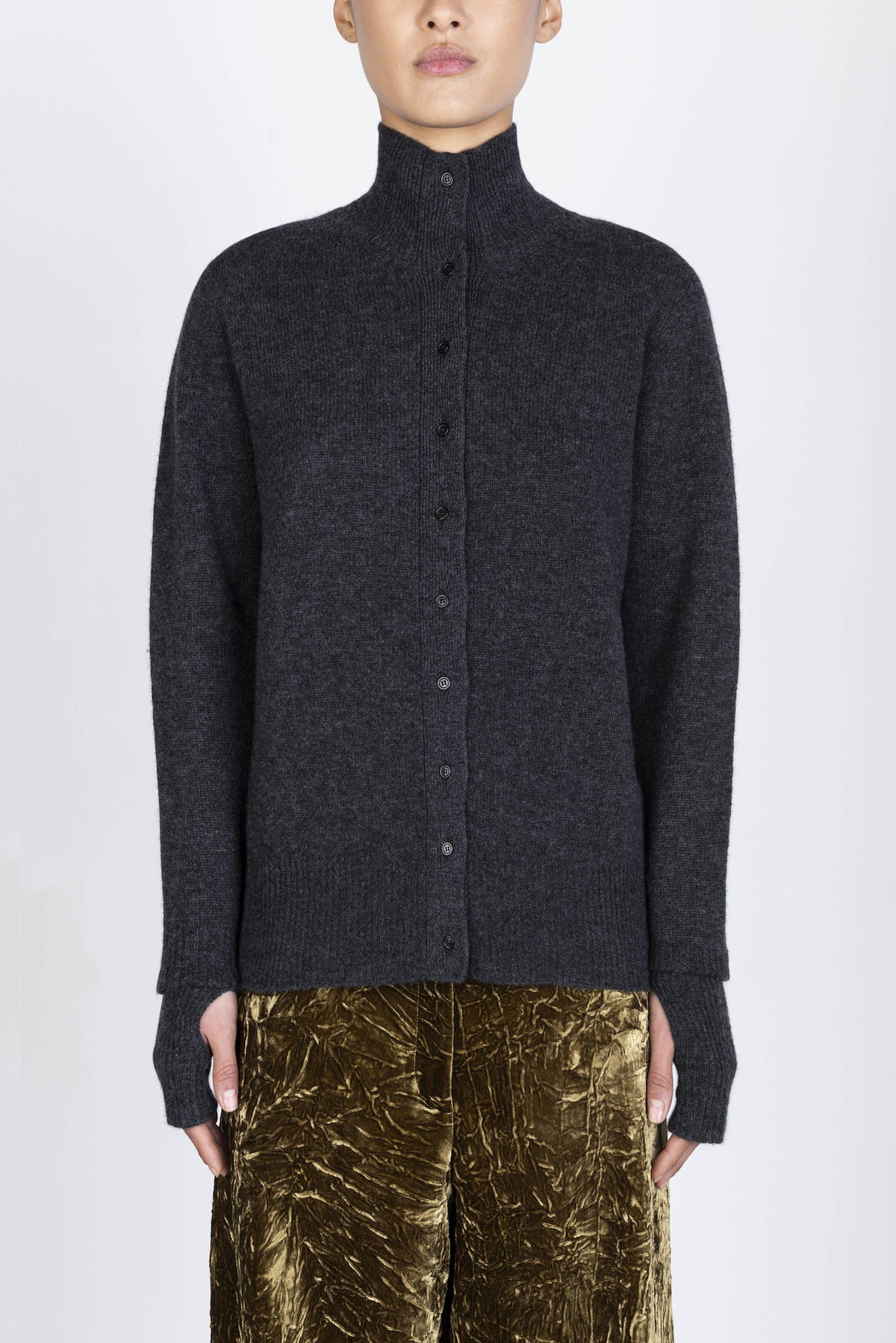 CARDIGAN IN MAGLIA COLLO ALTO