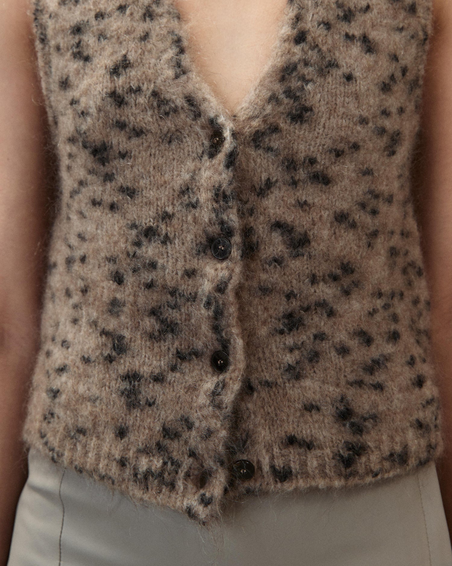 GILET IN MOHAIR MELANGE