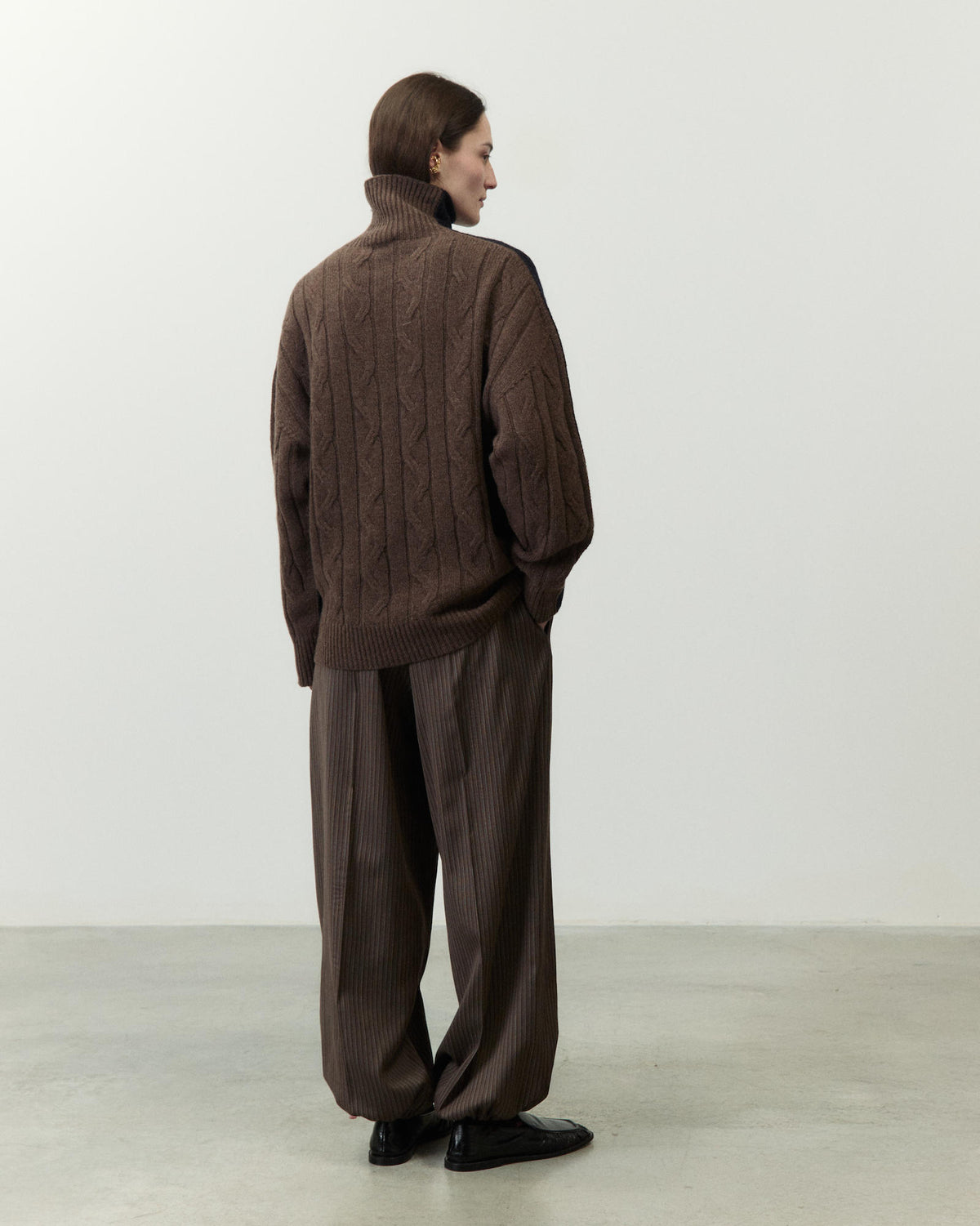 PULLOVER COLLO ALTO BICOLOR