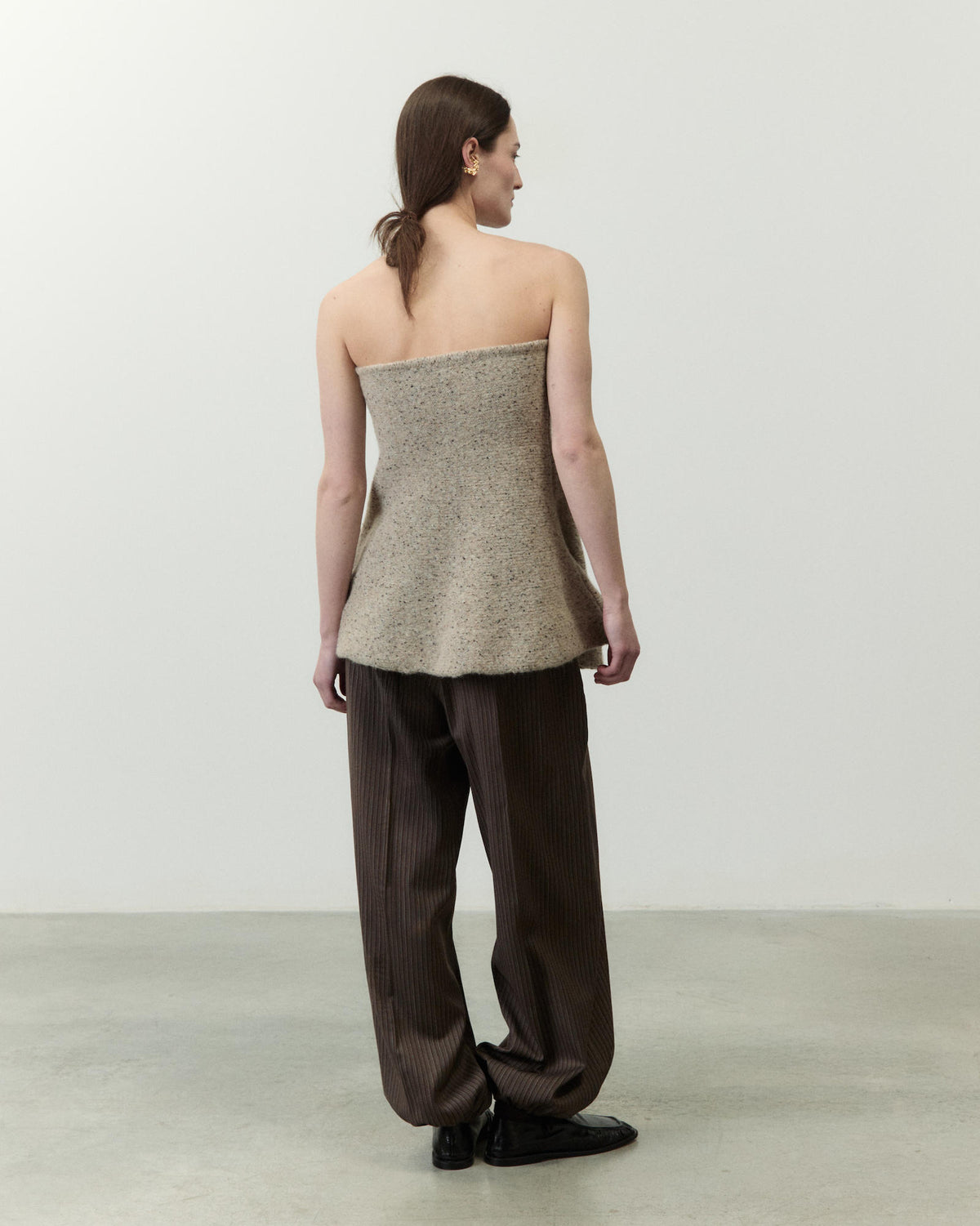 TOP BUSTIER IN MAGLIA CON RICAMO