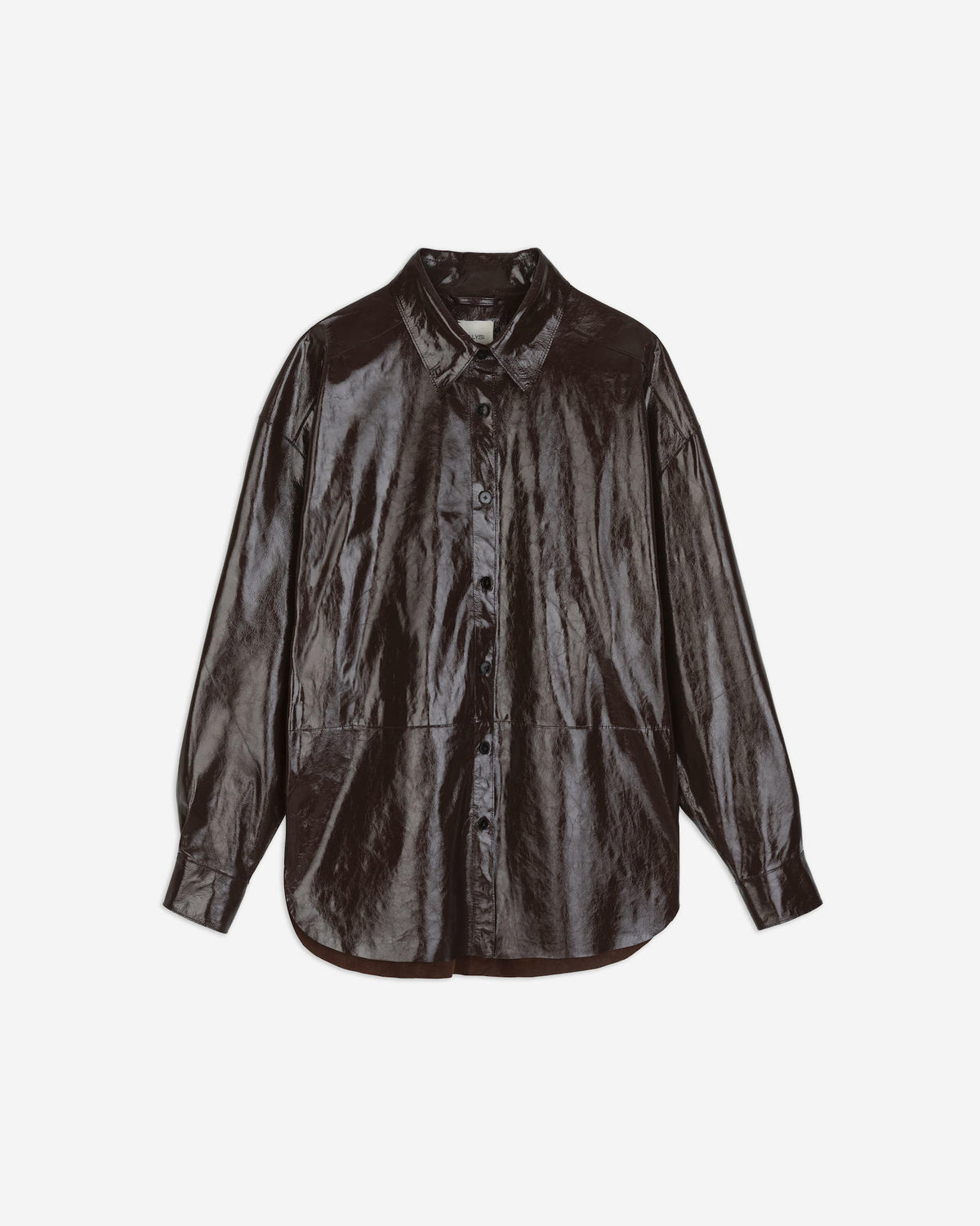 GIACCA CAMICIA IN PELLE VERNICIATA