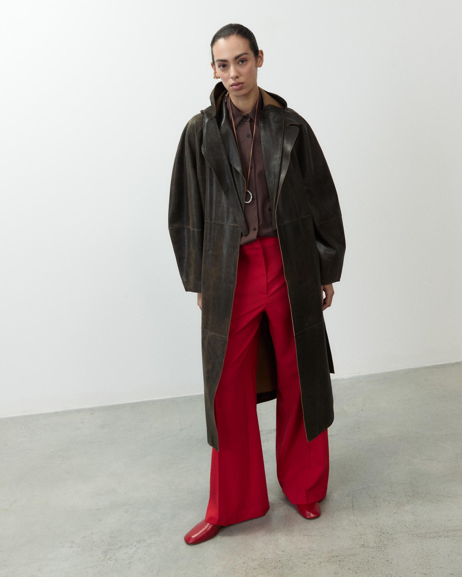 CAPPOTTO LUNGO IN PELLE