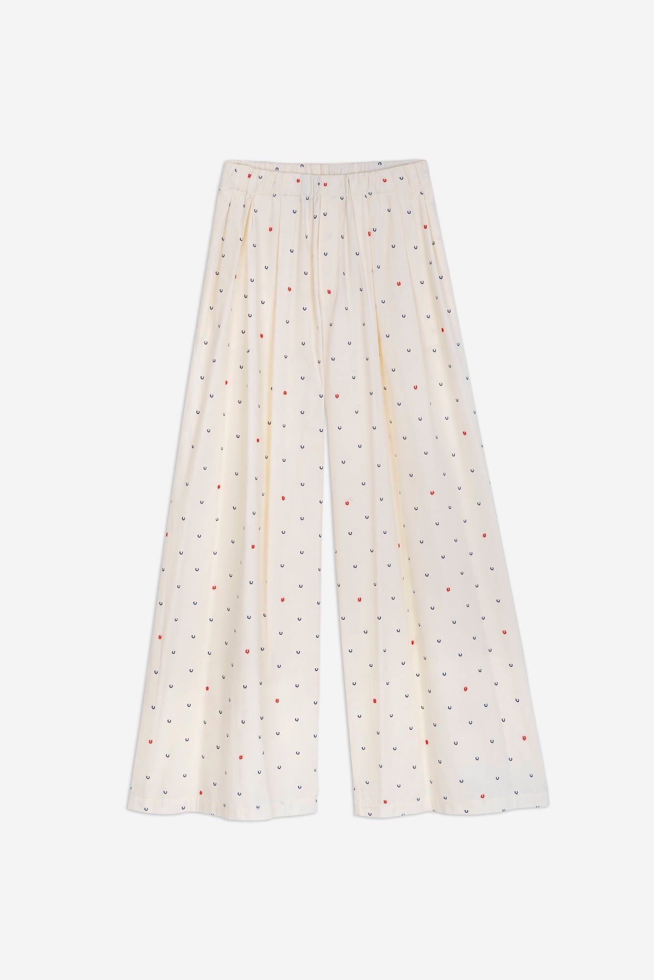 PANTALONE WIDE LEG POPELINE RICAMATO