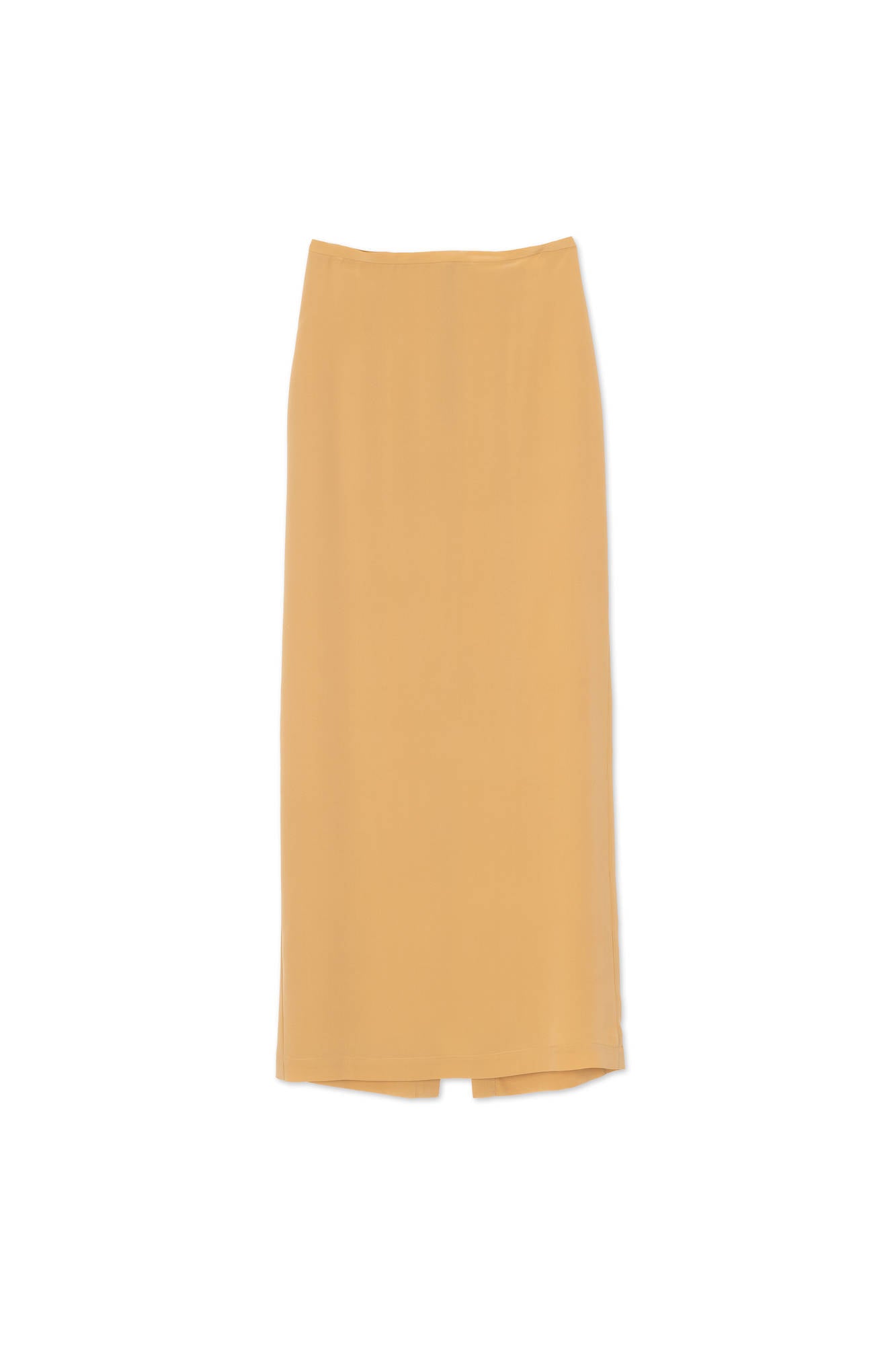 LONG SILK CREPE SKIRT Wheat