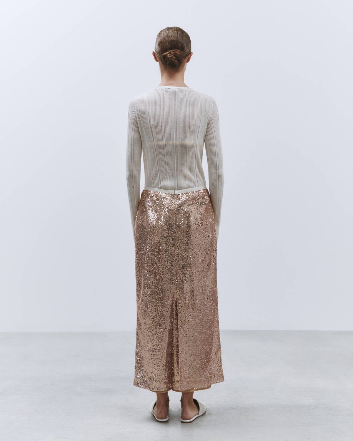 Copper SEQUIN MIDI SKIRT