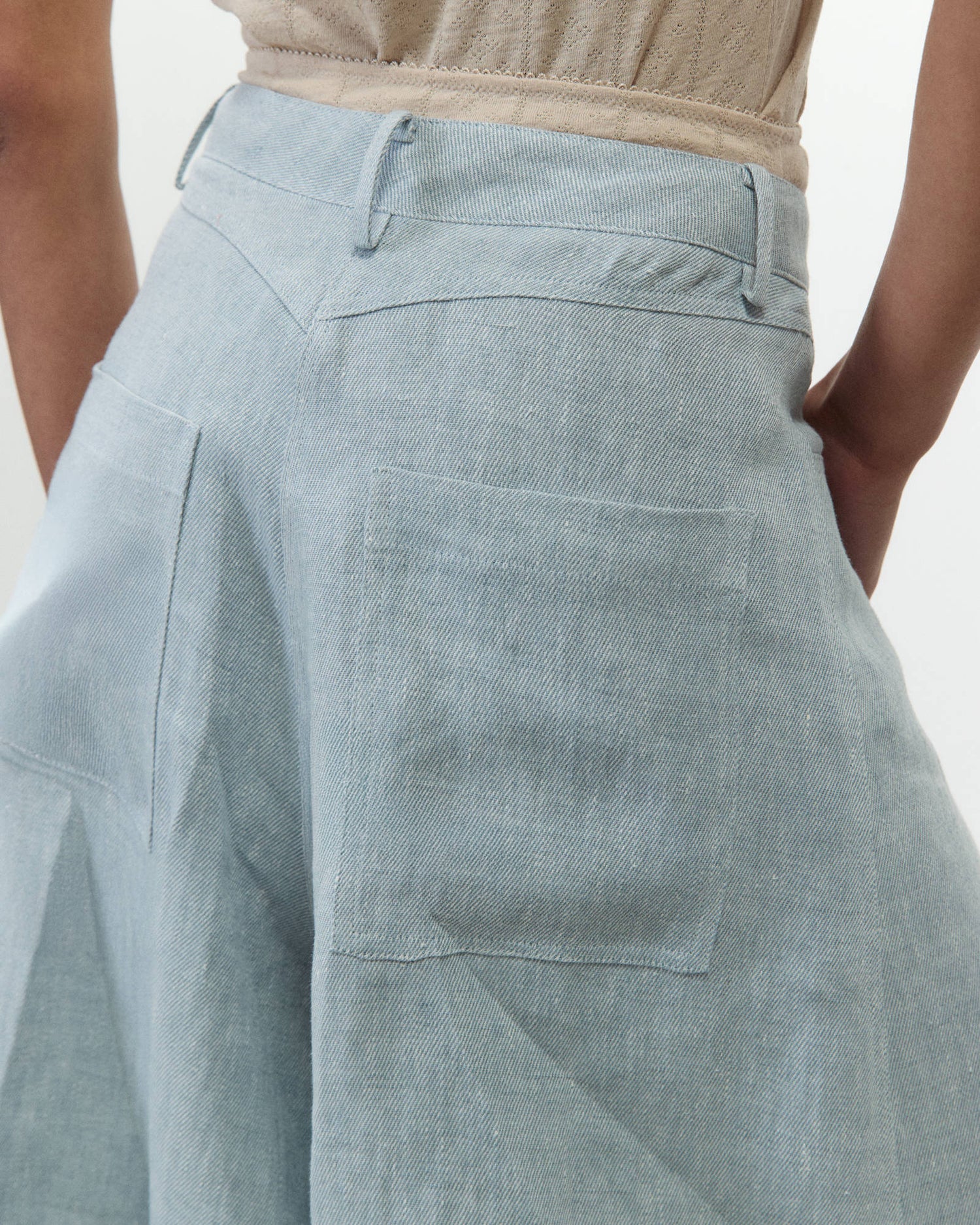 LONG LINEN BERMUDA SHORTS