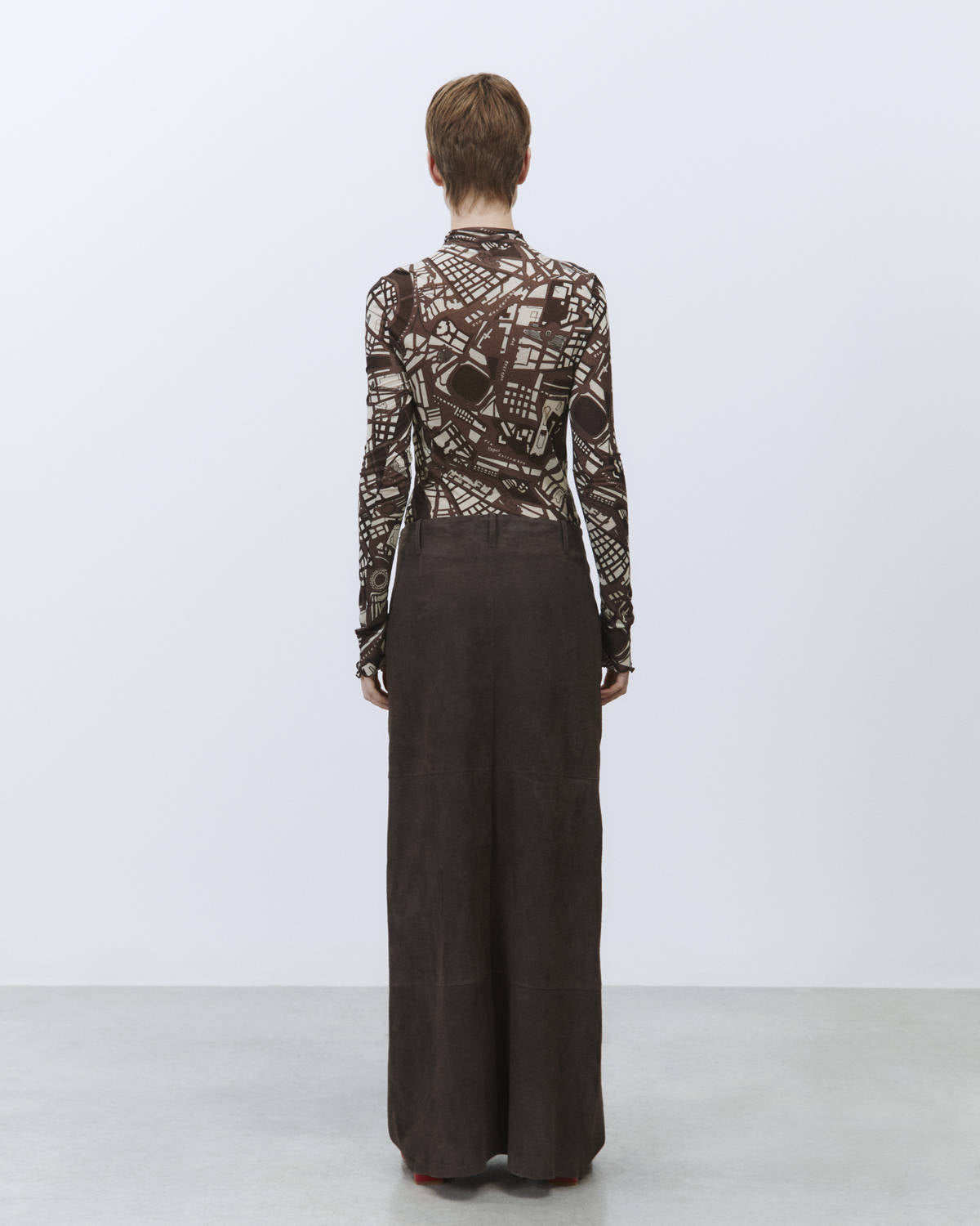LONG SUEDE SKIRT