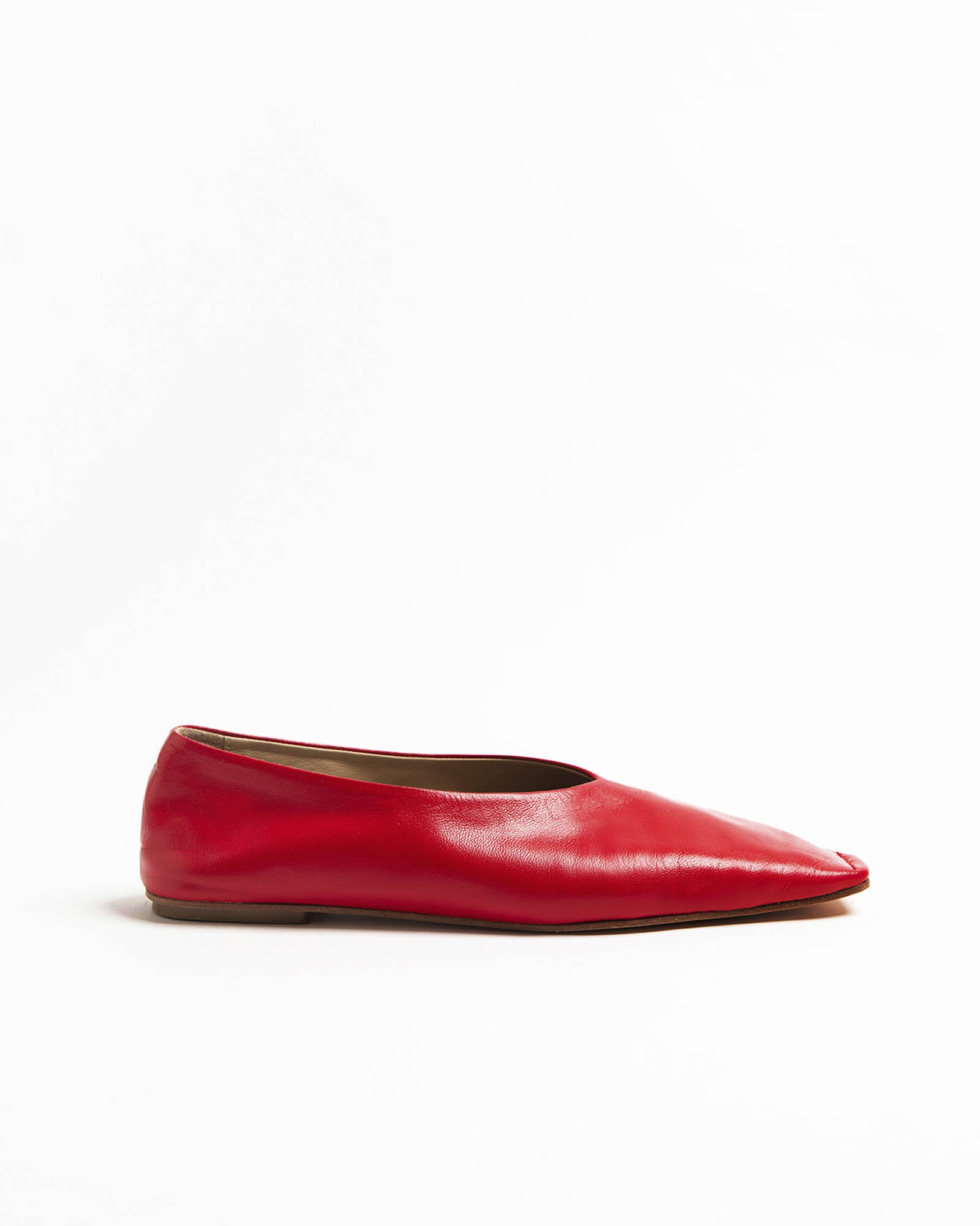 FLAT BALLERINA SQUARE TOE Red