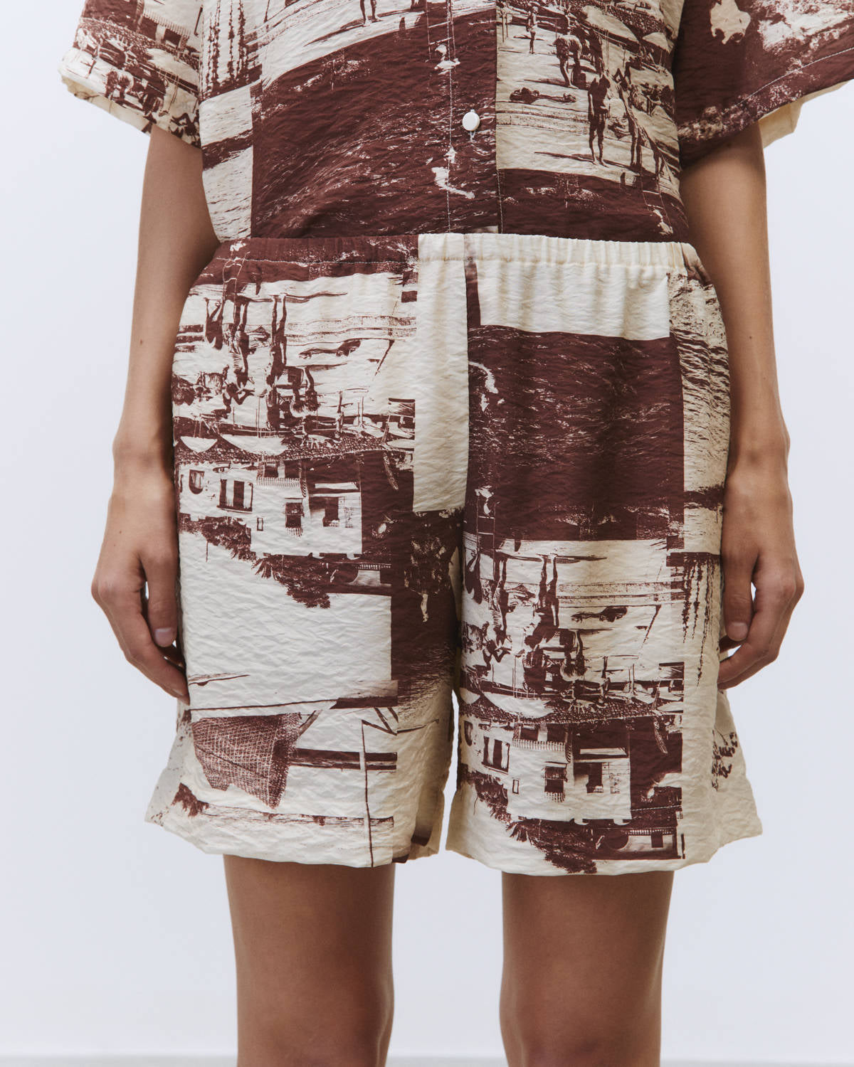SHORTS GYM PHOTO PRINT Choco
