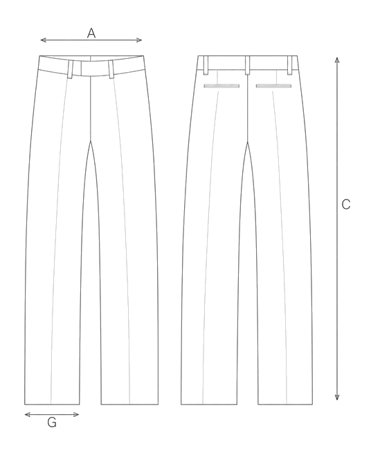Guida misure BULL TROUSERS WITH BASQUE