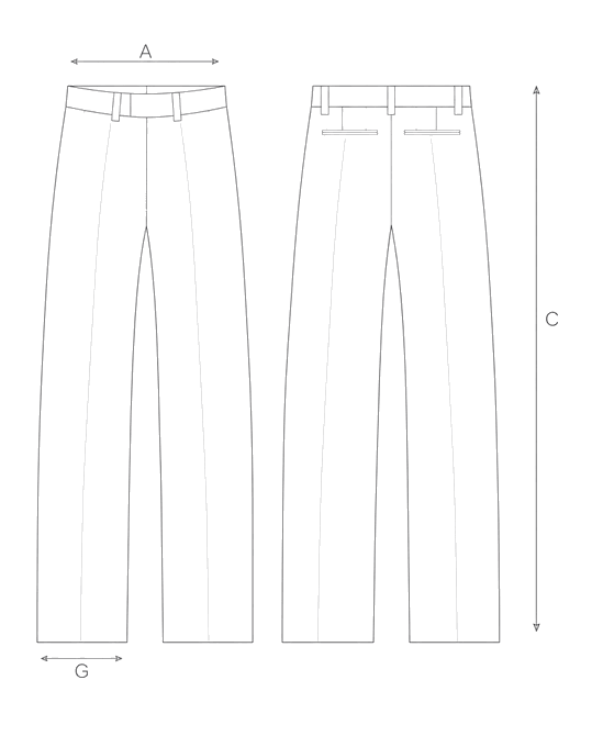 Guida misure BARREL LINEN TROUSERS