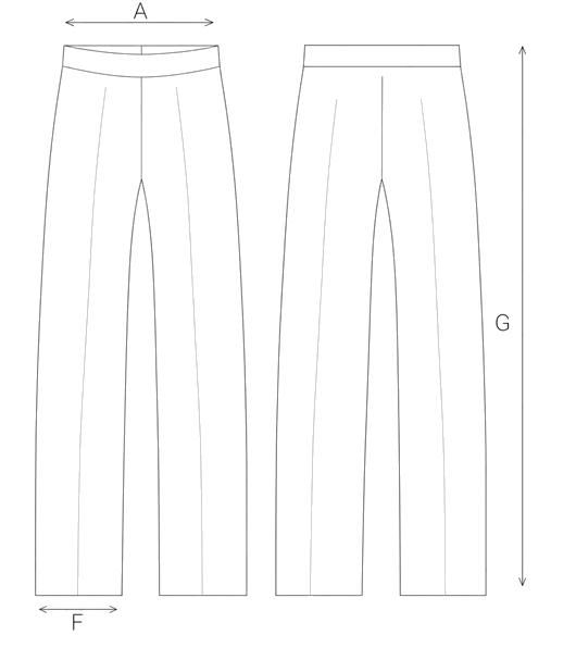 Guida misure LONG CHIFFON TROUSERS